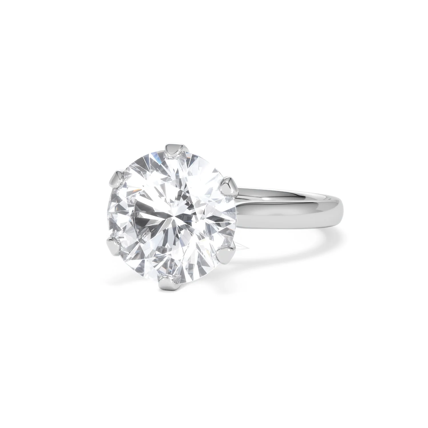 Low Set Chloe 5.00ct Lab Diamond Round Cut Engagement Ring in Platinum G/VS1 - Image 85