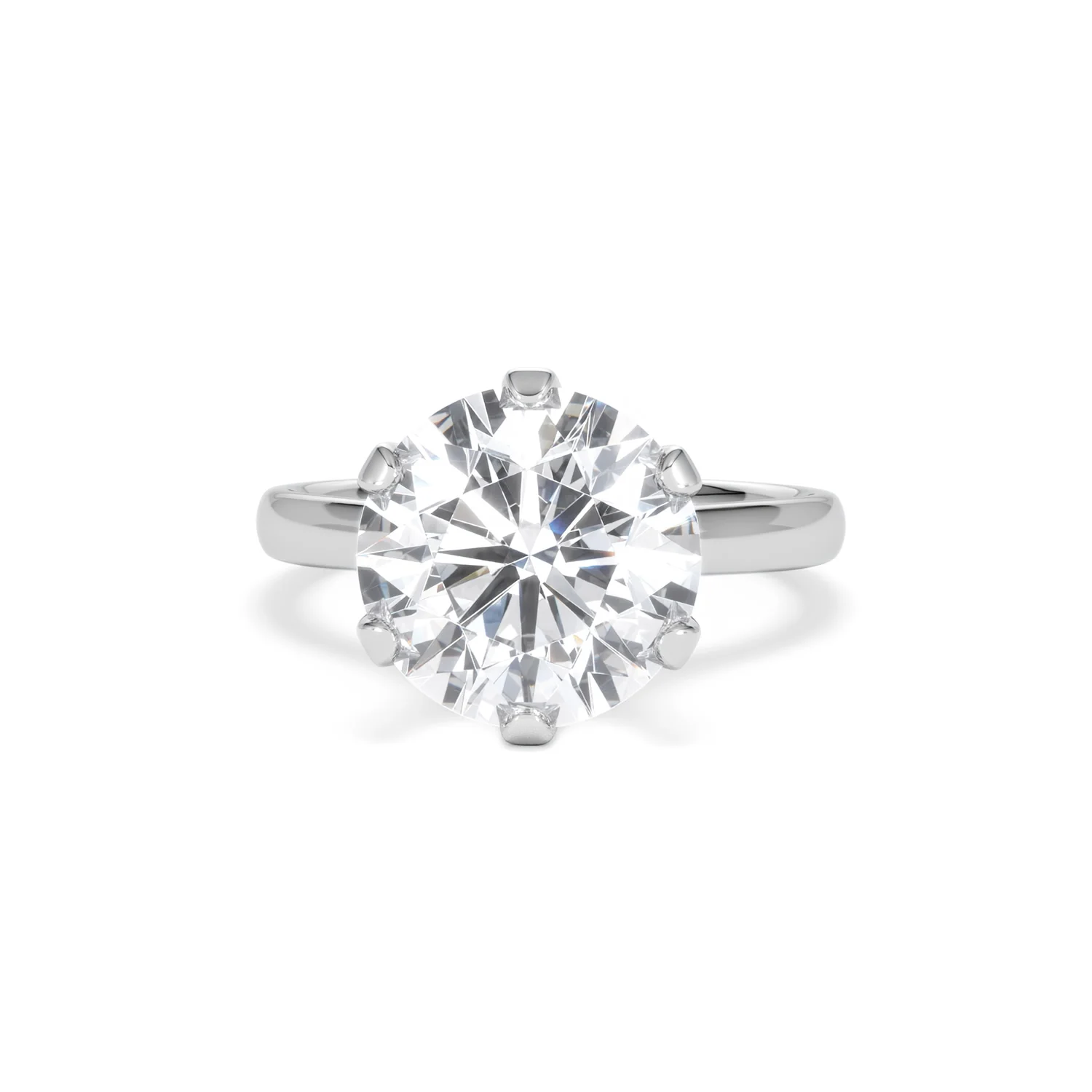 Low Set Chloe 5.00ct Lab Diamond Round Cut Engagement Ring in Platinum G/VS1 - Image 88