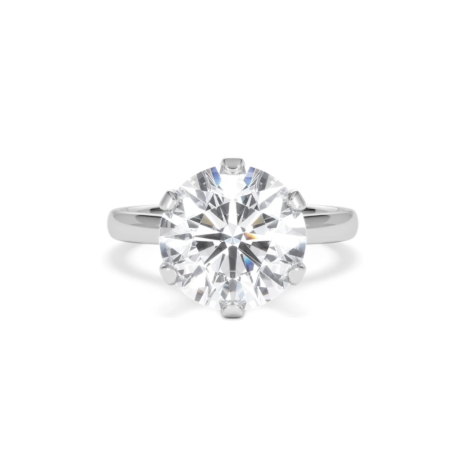 Low Set Chloe 5.00ct Lab Diamond Round Cut Engagement Ring in Platinum G/VS1 - Image 9