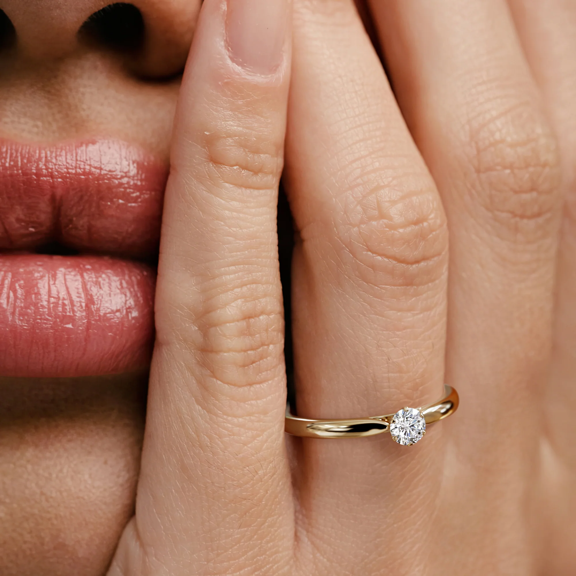 Low Set Chloe Lab Diamond Engagement Ring 0.25CT G/VS1 18K Gold - Image 4