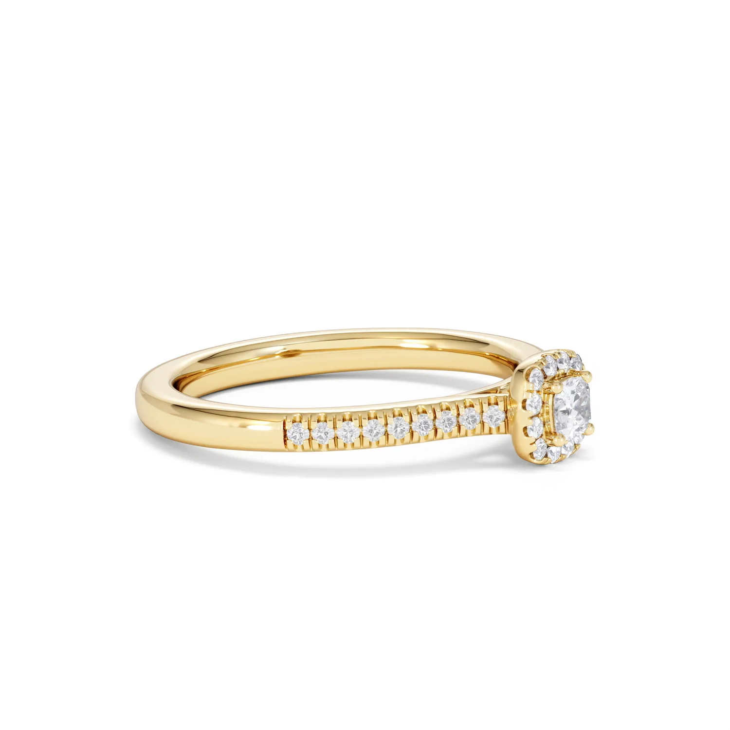 Lumia Cushion Cut Lab Diamond Halo Ring 0.33ct F/VS in 18K Gold Vermeil - Image 22