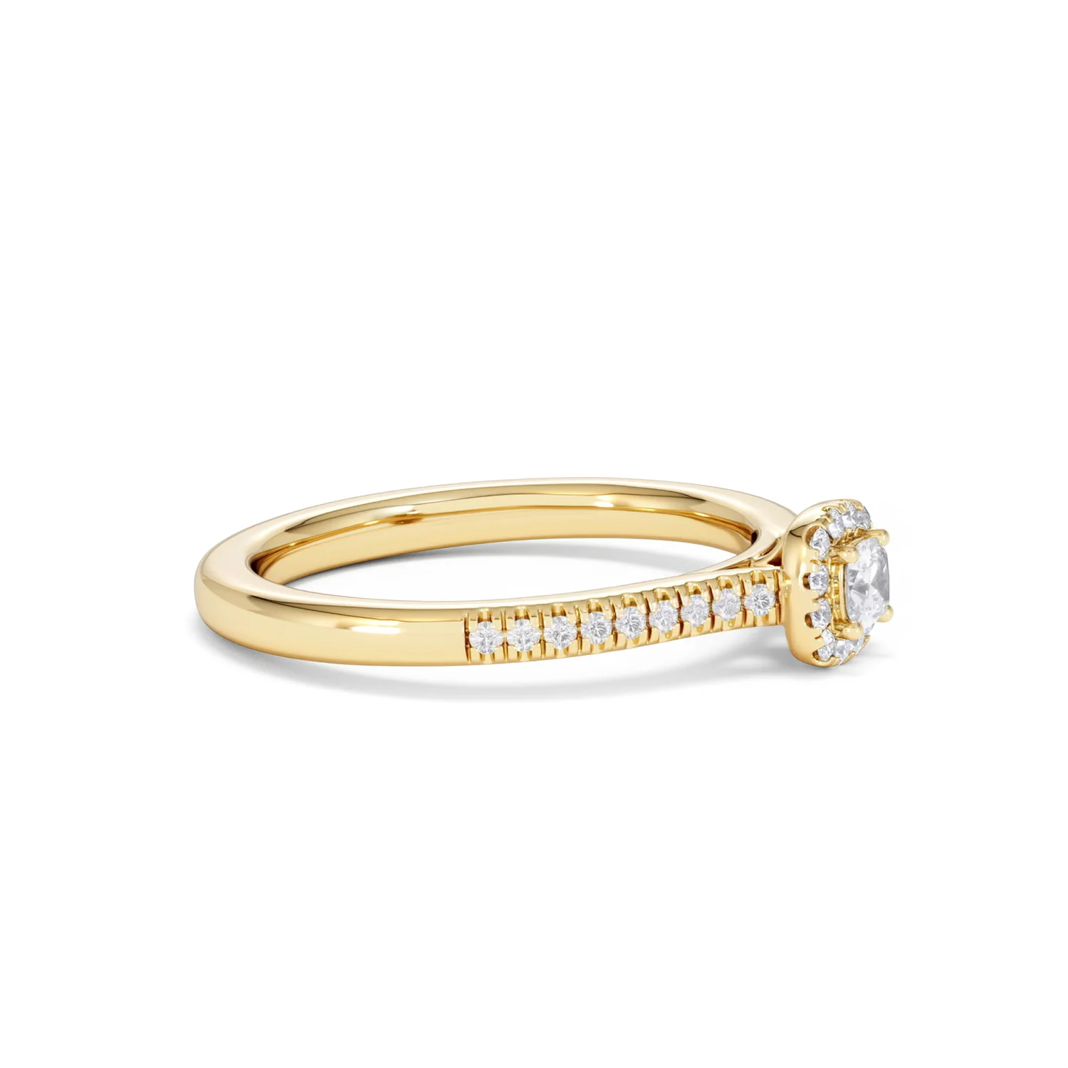 Lumia Cushion Cut Lab Diamond Halo Ring 0.33ct F/VS in 18K Gold Vermeil - Image 24