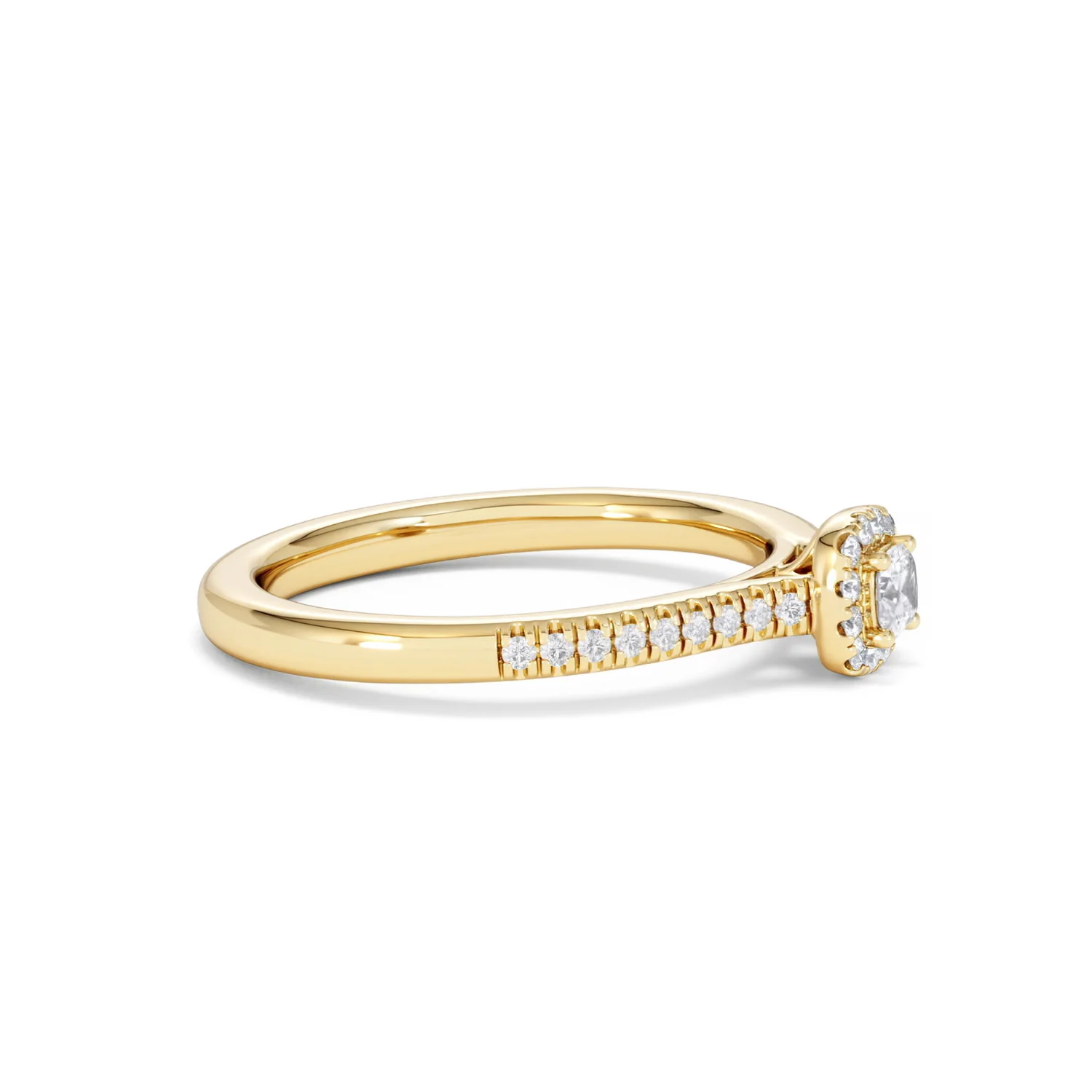 Lumia Cushion Cut Lab Diamond Halo Ring 0.33ct F/VS in 18K Gold Vermeil - Image 25