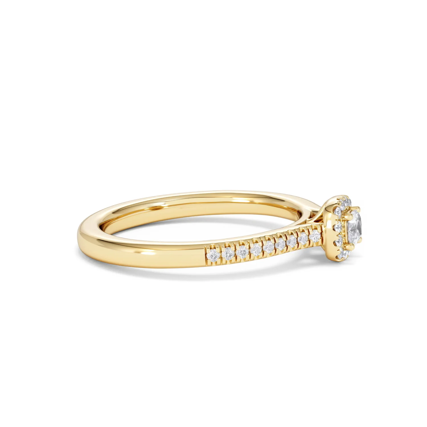 Lumia Cushion Cut Lab Diamond Halo Ring 0.33ct F/VS in 18K Gold Vermeil - Image 26
