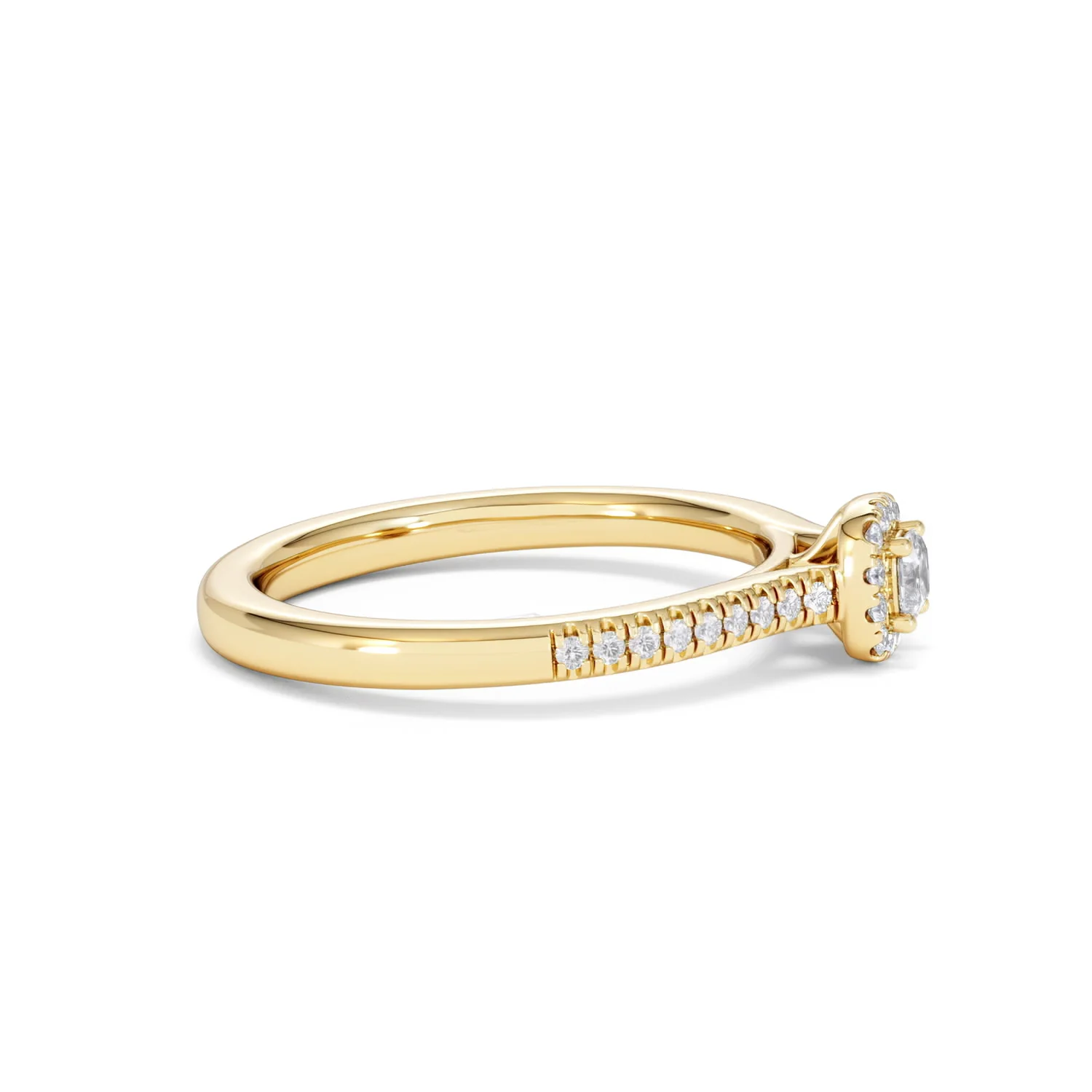 Lumia Cushion Cut Lab Diamond Halo Ring 0.33ct F/VS in 18K Gold Vermeil - Image 27