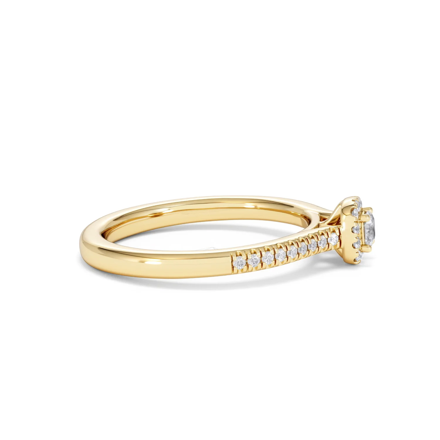 Lumia Cushion Cut Lab Diamond Halo Ring 0.33ct F/VS in 18K Gold Vermeil - Image 28