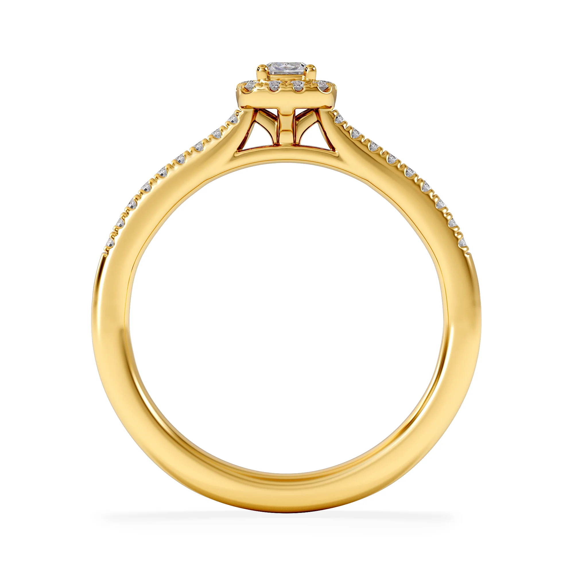Lumia Cushion Cut Lab Diamond Halo Ring 0.33ct F/VS in 18K Gold Vermeil - Image 3