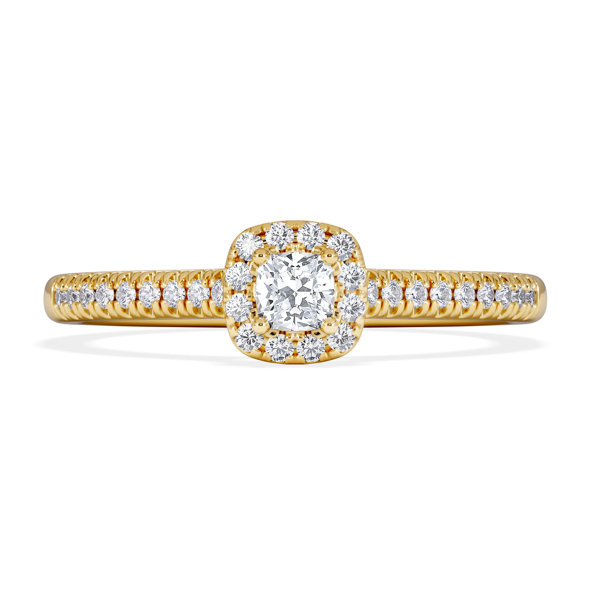 Lumia Cushion Cut Lab Diamond Halo Ring 0.33ct F/VS in 18K Gold Vermeil - Image 6