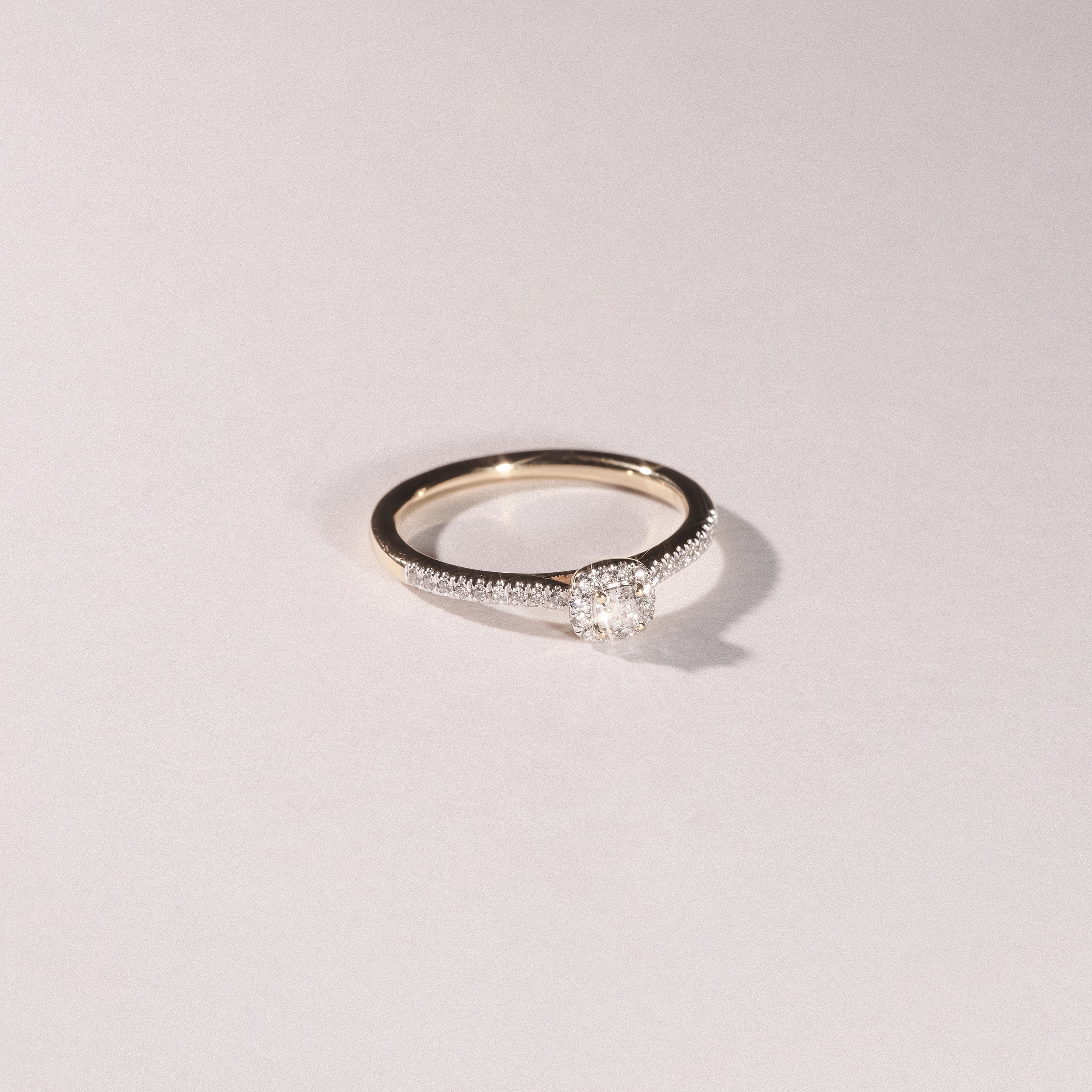 Lumia Cushion Cut Lab Diamond Halo Ring 0.33ct F/VS in 18K Gold Vermeil - Image 7