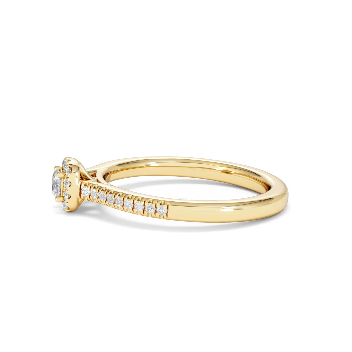 Lumia Cushion Cut Lab Diamond Halo Ring 0.33ct F/VS in 18K Gold Vermeil - Image 72