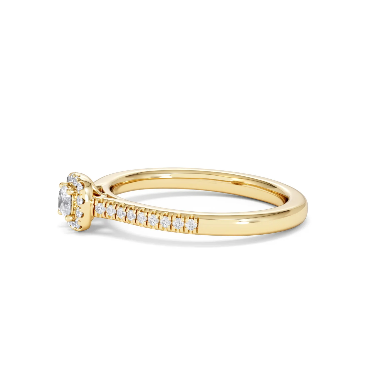 Lumia Cushion Cut Lab Diamond Halo Ring 0.33ct F/VS in 18K Gold Vermeil - Image 74