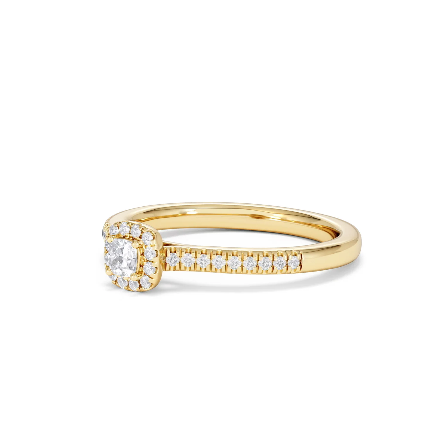 Lumia Cushion Cut Lab Diamond Halo Ring 0.33ct F/VS in 18K Gold Vermeil - Image 81