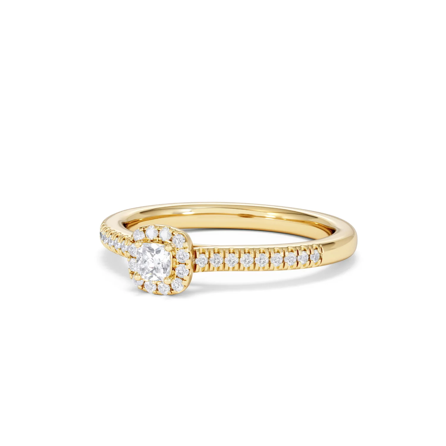 Lumia Cushion Cut Lab Diamond Halo Ring 0.33ct F/VS in 18K Gold Vermeil - Image 84