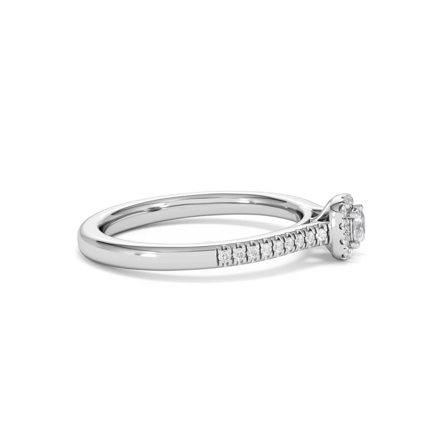 Lumia Cushion Cut Lab Diamond Halo Ring 0.33ct F/VS in 925 Silver - Image 27