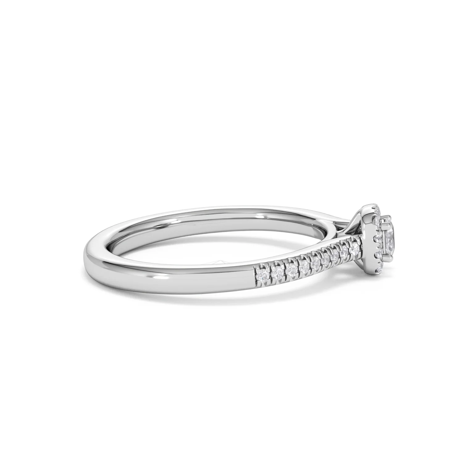 Lumia Cushion Cut Lab Diamond Halo Ring 0.33ct F/VS in 925 Silver - Image 29