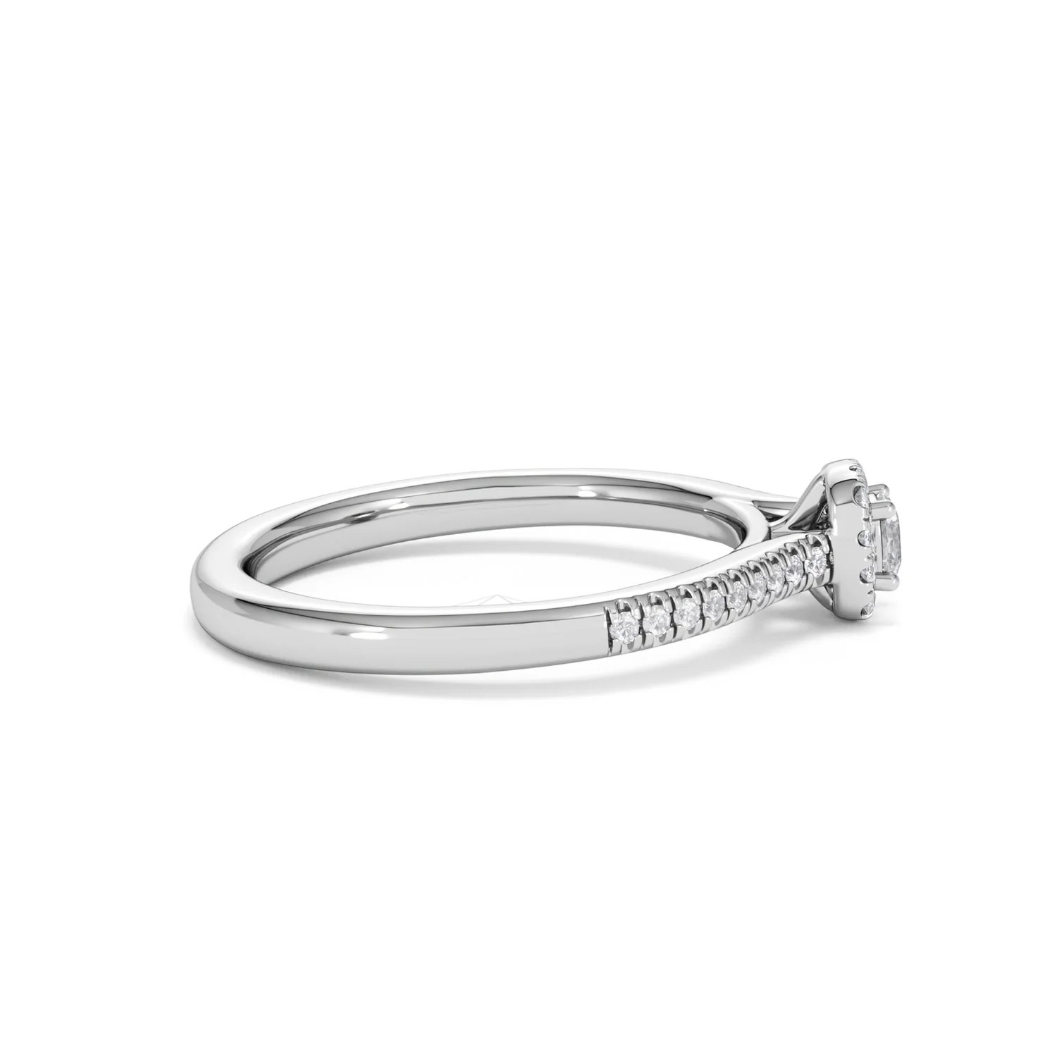 Lumia Cushion Cut Lab Diamond Halo Ring 0.33ct F/VS in 925 Silver - Image 30