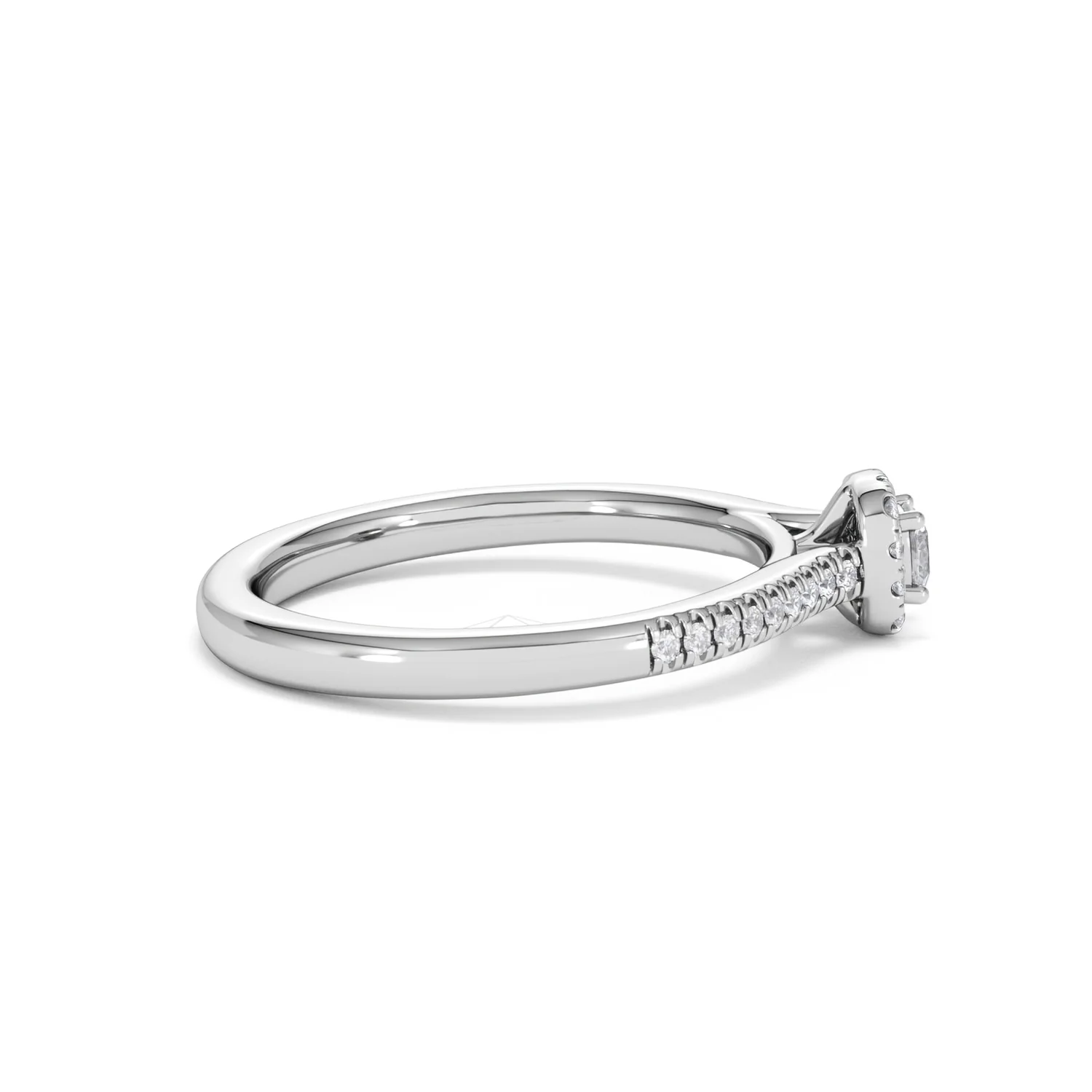 Lumia Cushion Cut Lab Diamond Halo Ring 0.33ct F/VS in 925 Silver - Image 31