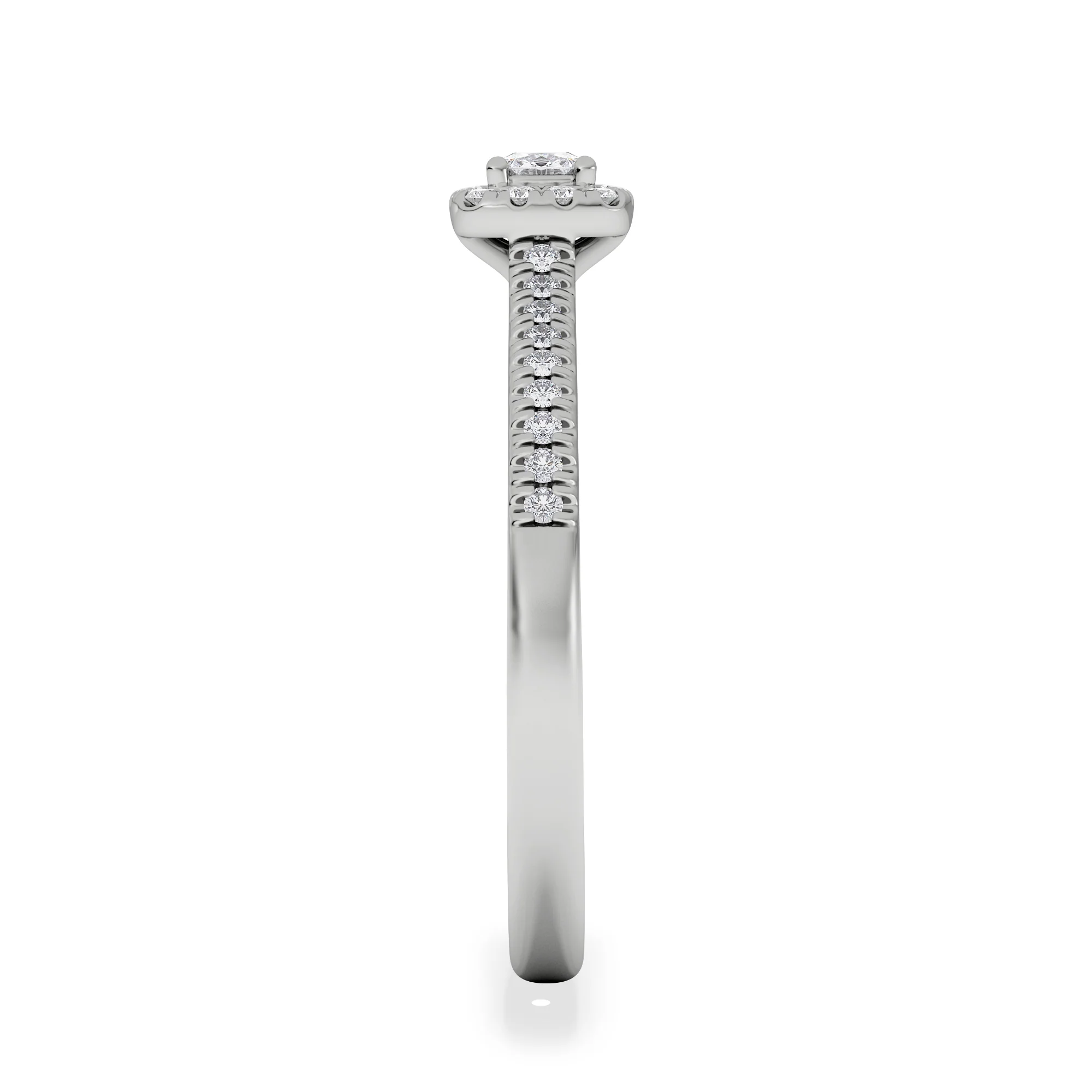 Lumia Cushion Cut Lab Diamond Halo Ring 0.33ct F/VS in 925 Silver - Image 5