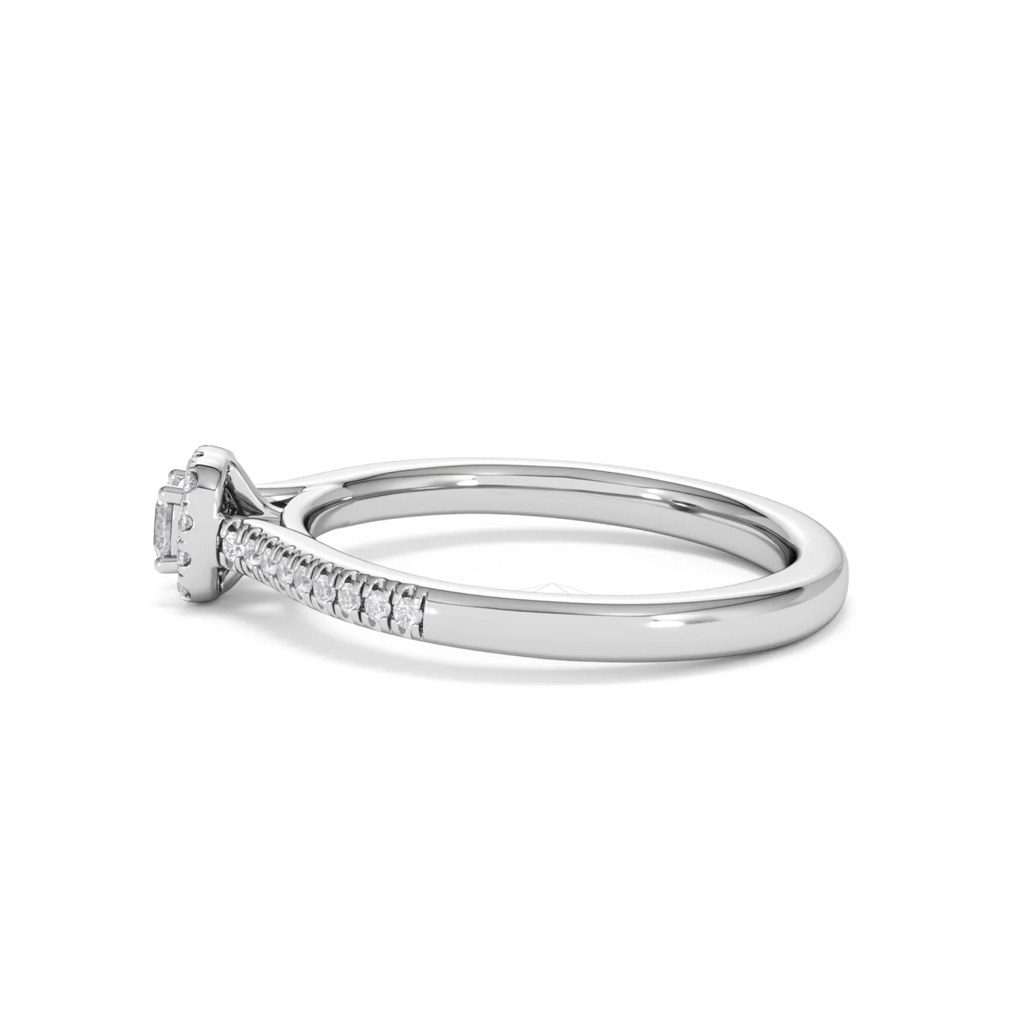 Lumia Cushion Cut Lab Diamond Halo Ring 0.33ct F/VS in 925 Silver - Image 69