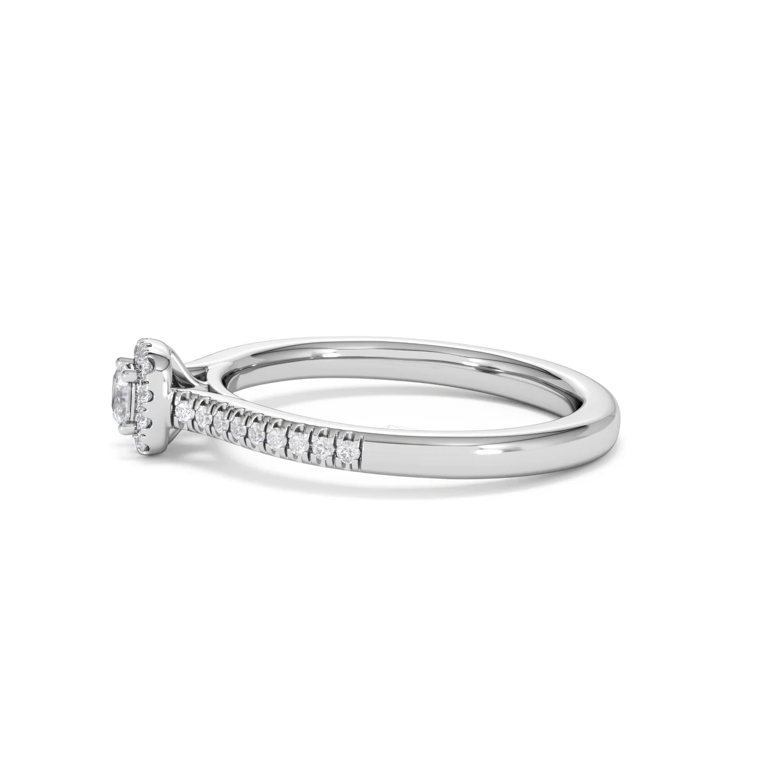 Lumia Cushion Cut Lab Diamond Halo Ring 0.33ct F/VS in 925 Silver - Image 72
