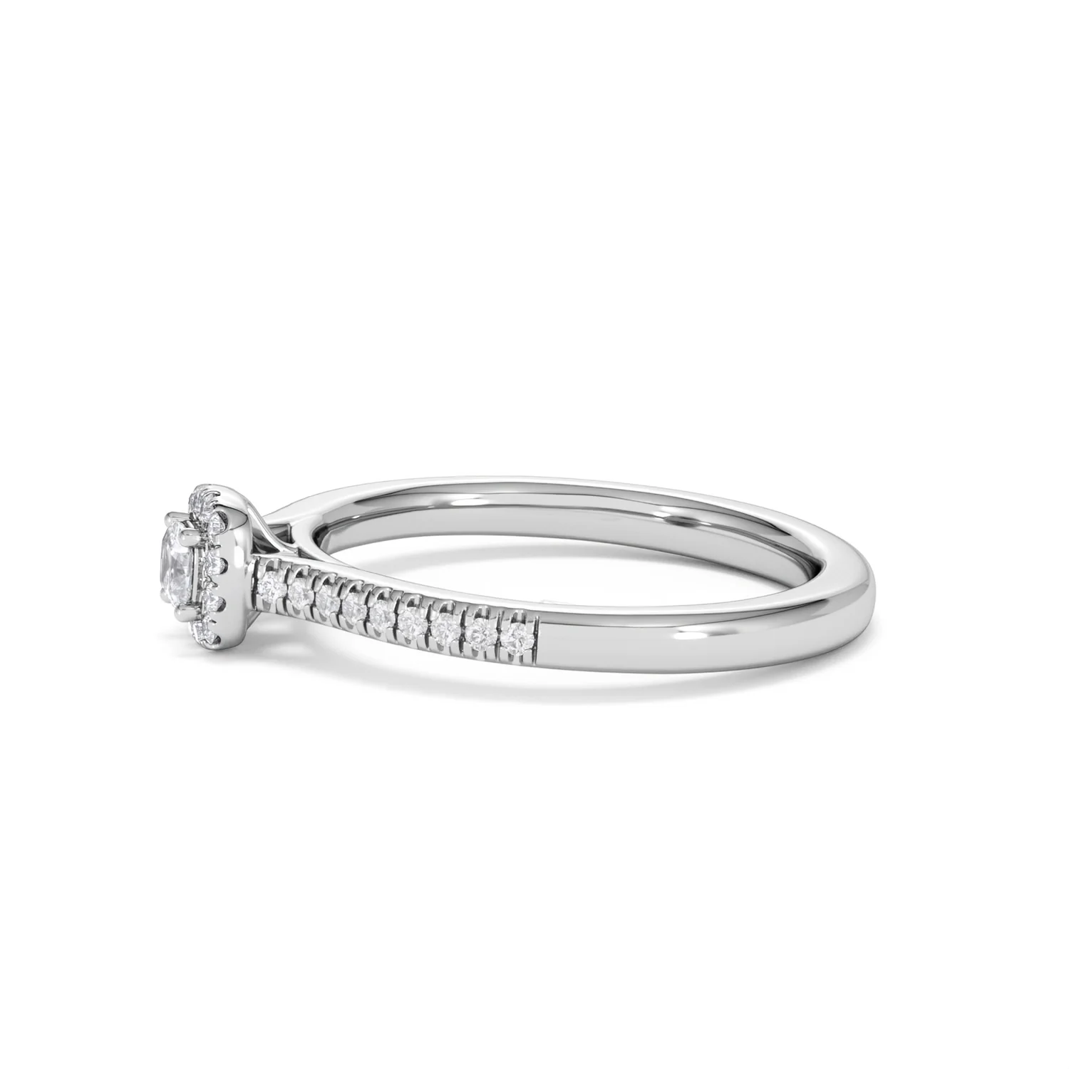 Lumia Cushion Cut Lab Diamond Halo Ring 0.33ct F/VS in 925 Silver - Image 73