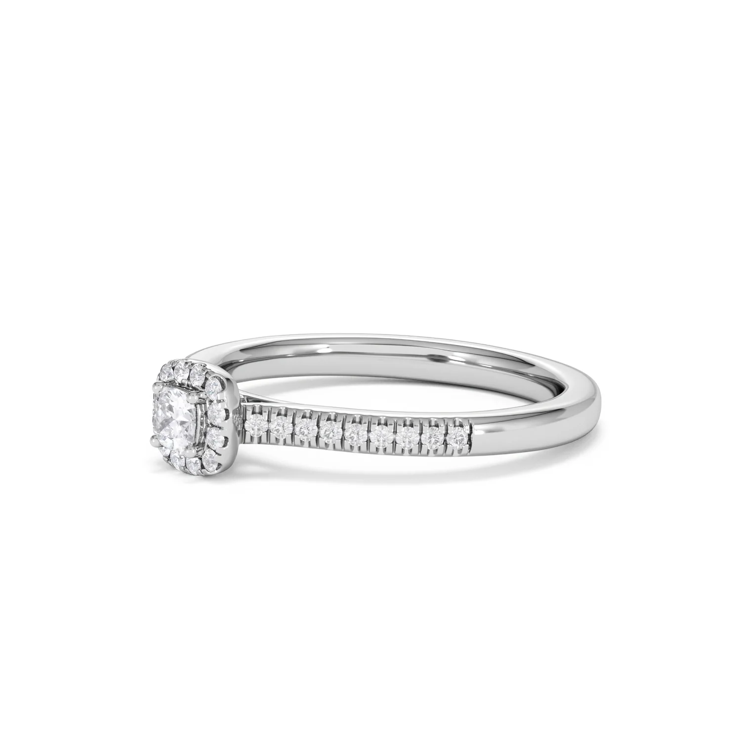 Lumia Cushion Cut Lab Diamond Halo Ring 0.33ct F/VS in 925 Silver - Image 79