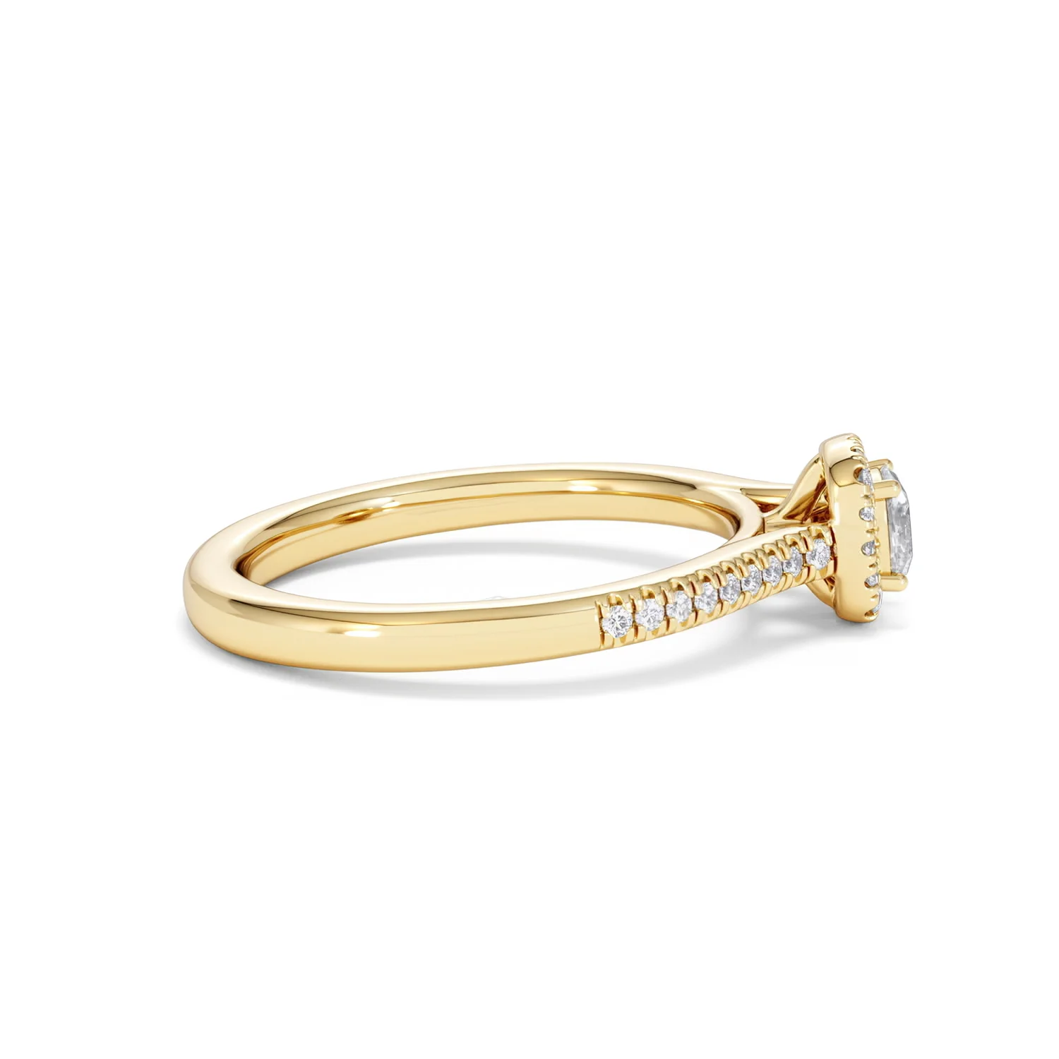Lumia Cushion Cut Lab Diamond Halo Ring 0.50ct F/VS in 18K Gold Vermeil - Image 28