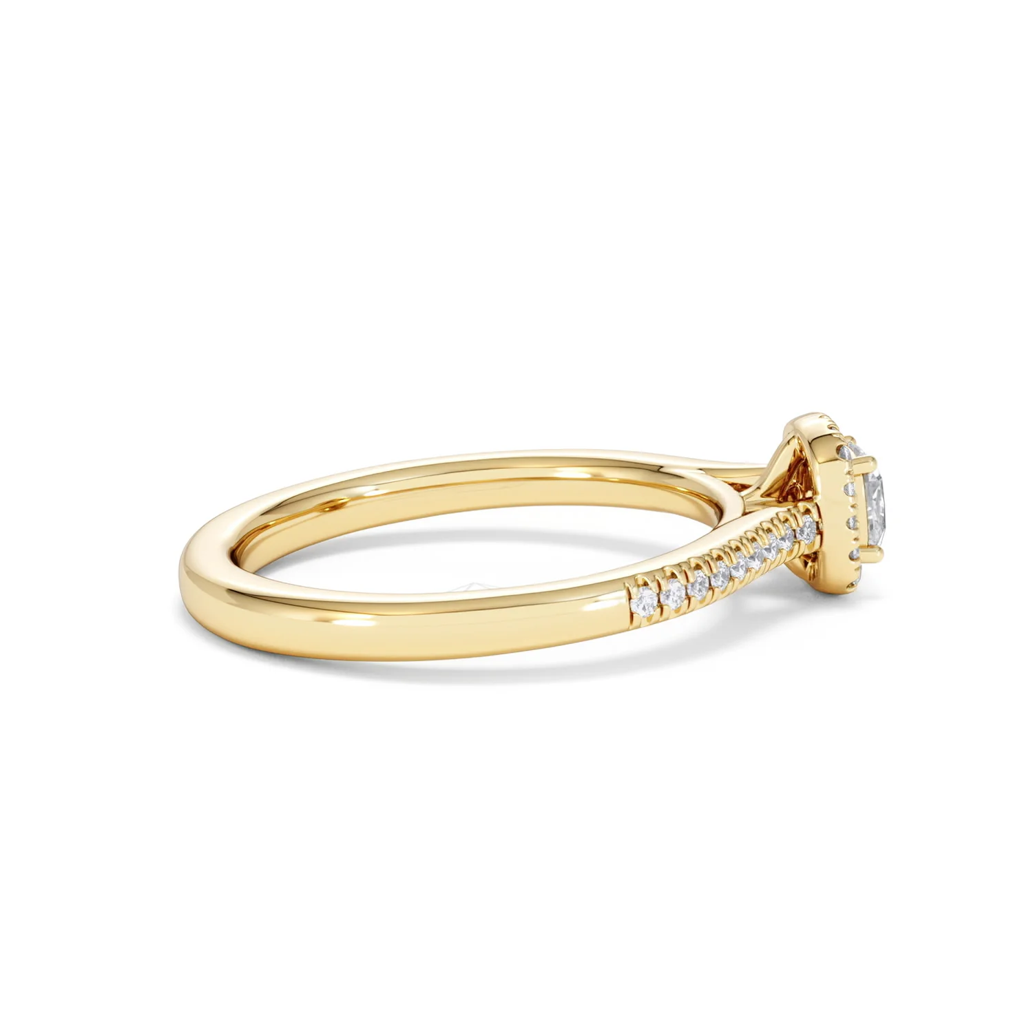 Lumia Cushion Cut Lab Diamond Halo Ring 0.50ct F/VS in 18K Gold Vermeil - Image 30