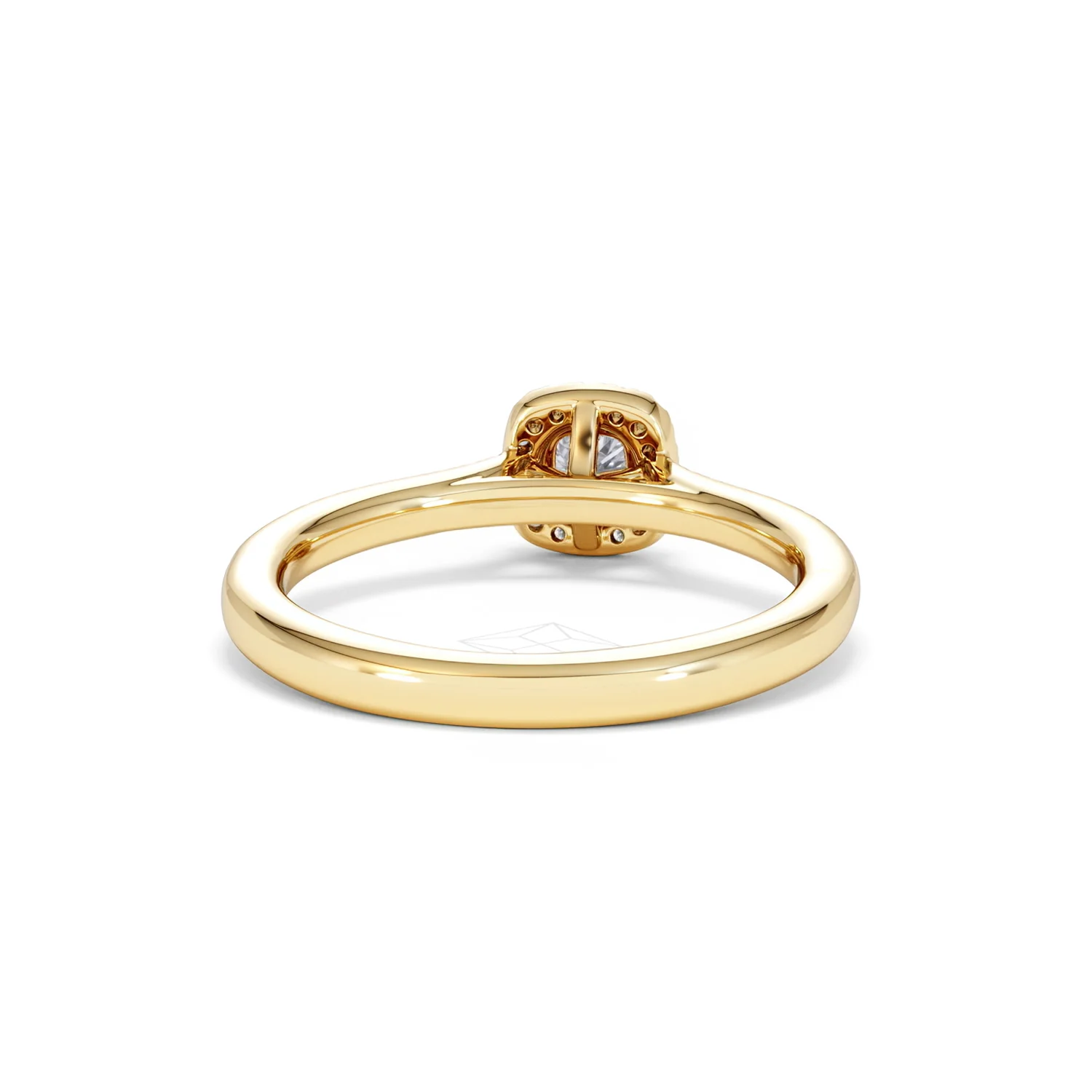 Lumia Cushion Cut Lab Diamond Halo Ring 0.50ct F/VS in 18K Gold Vermeil - Image 46