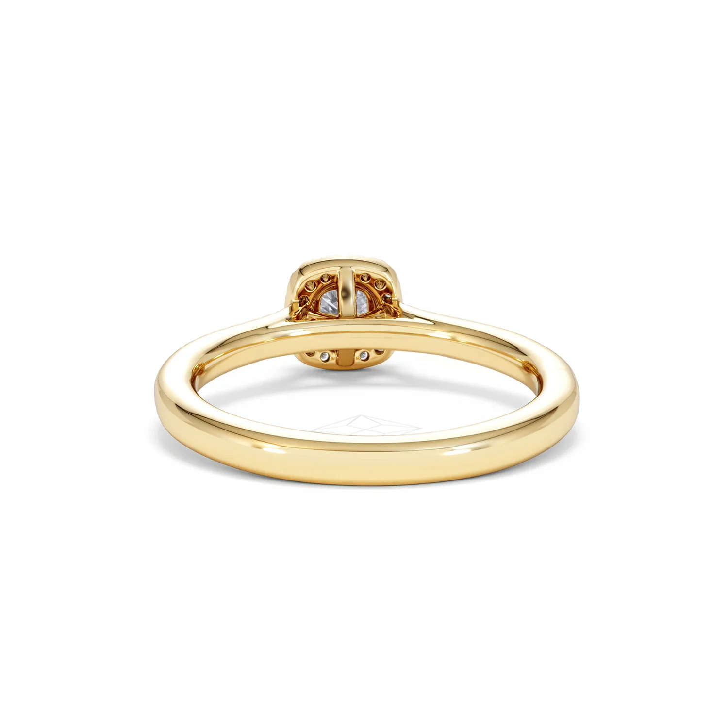 Lumia Cushion Cut Lab Diamond Halo Ring 0.50ct F/VS in 18K Gold Vermeil - Image 49