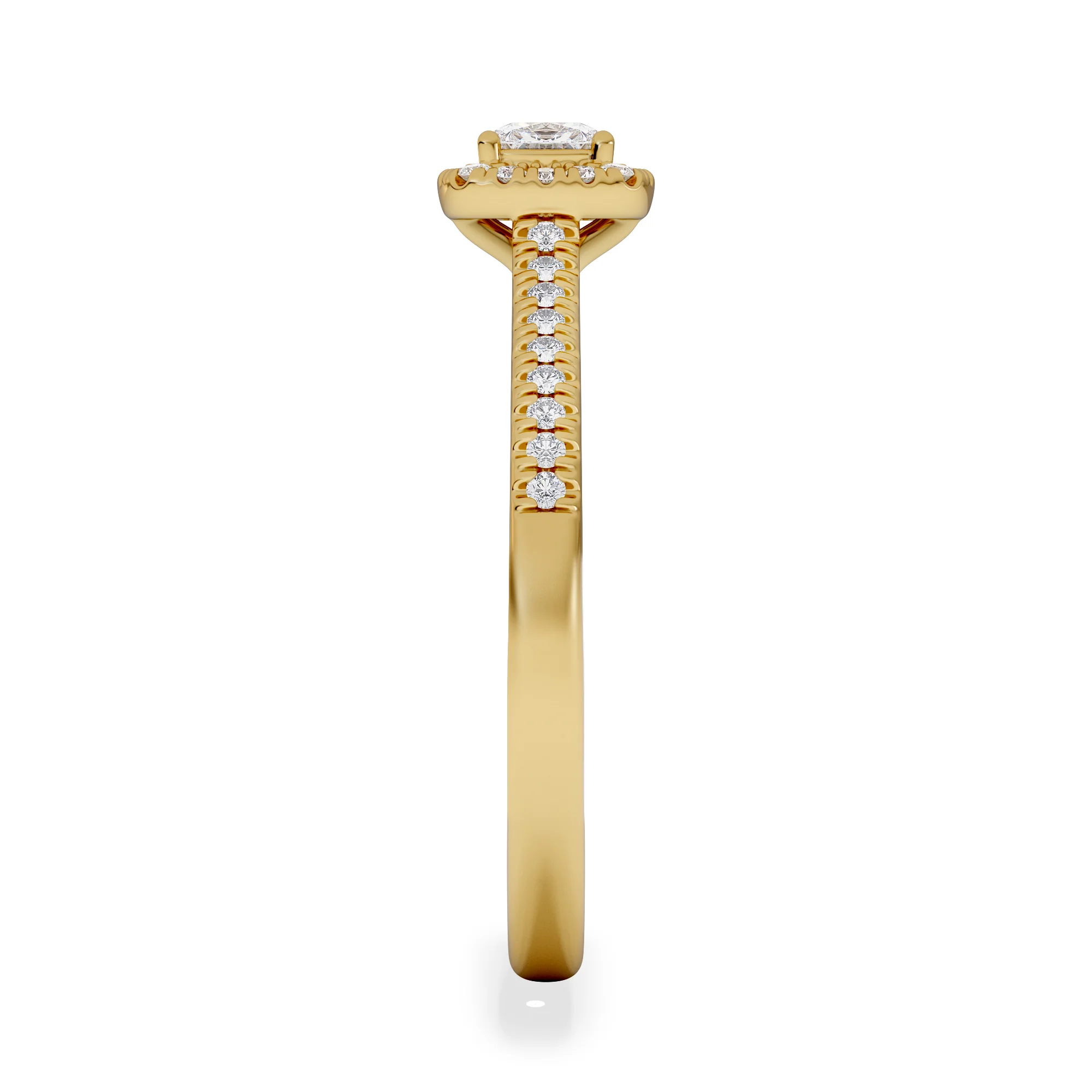 Lumia Cushion Cut Lab Diamond Halo Ring 0.50ct F/VS in 18K Gold Vermeil - Image 5