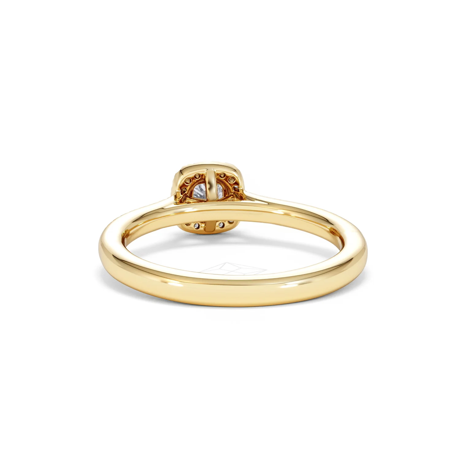 Lumia Cushion Cut Lab Diamond Halo Ring 0.50ct F/VS in 18K Gold Vermeil - Image 50