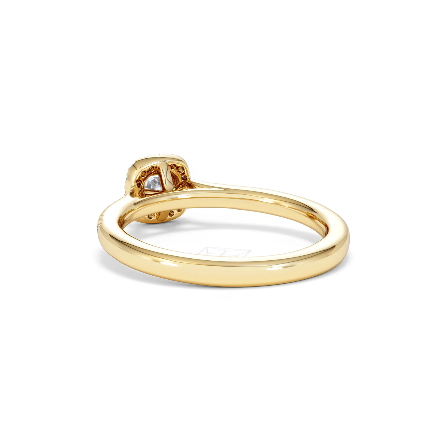 Lumia Cushion Cut Lab Diamond Halo Ring 0.50ct F/VS in 18K Gold Vermeil - Image 54