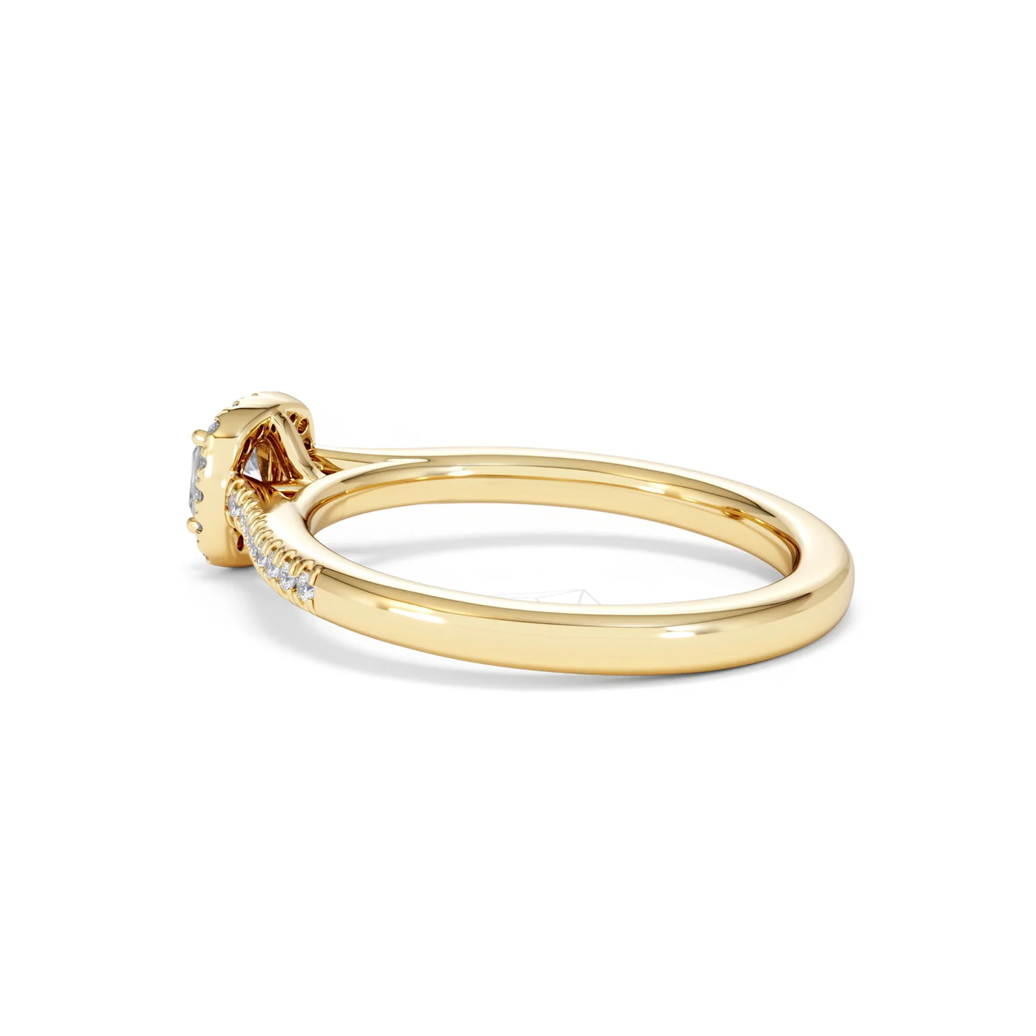 Lumia Cushion Cut Lab Diamond Halo Ring 0.50ct F/VS in 18K Gold Vermeil - Image 61