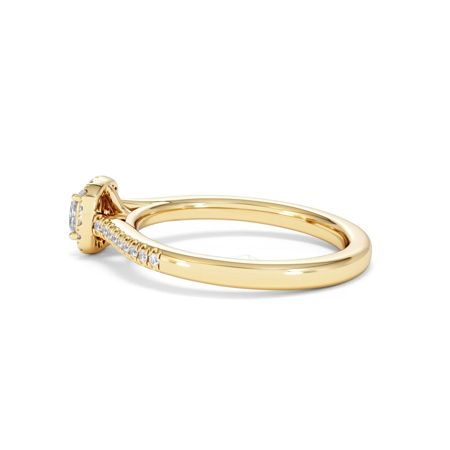 Lumia Cushion Cut Lab Diamond Halo Ring 0.50ct F/VS in 18K Gold Vermeil - Image 64