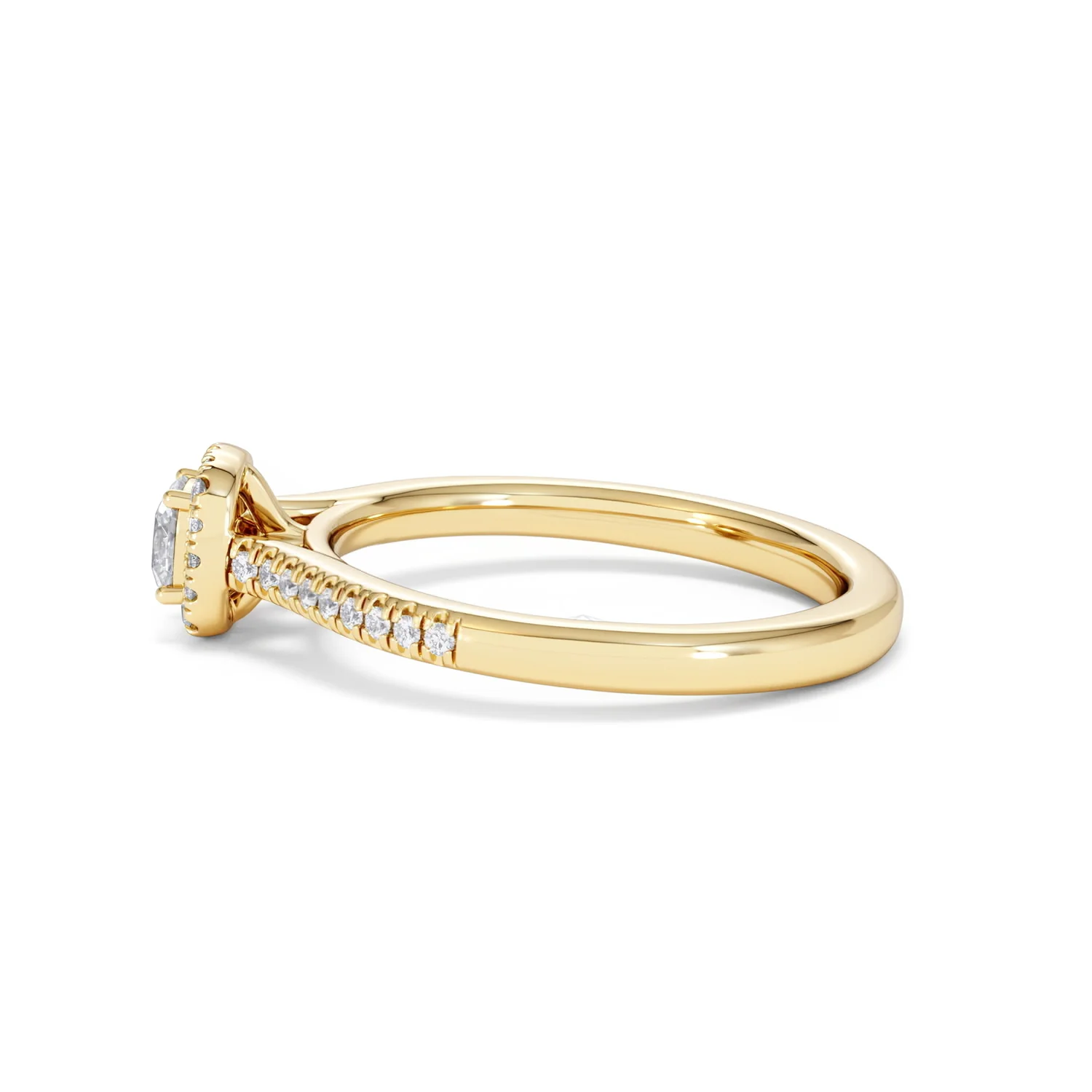 Lumia Cushion Cut Lab Diamond Halo Ring 0.50ct F/VS in 18K Gold Vermeil - Image 67