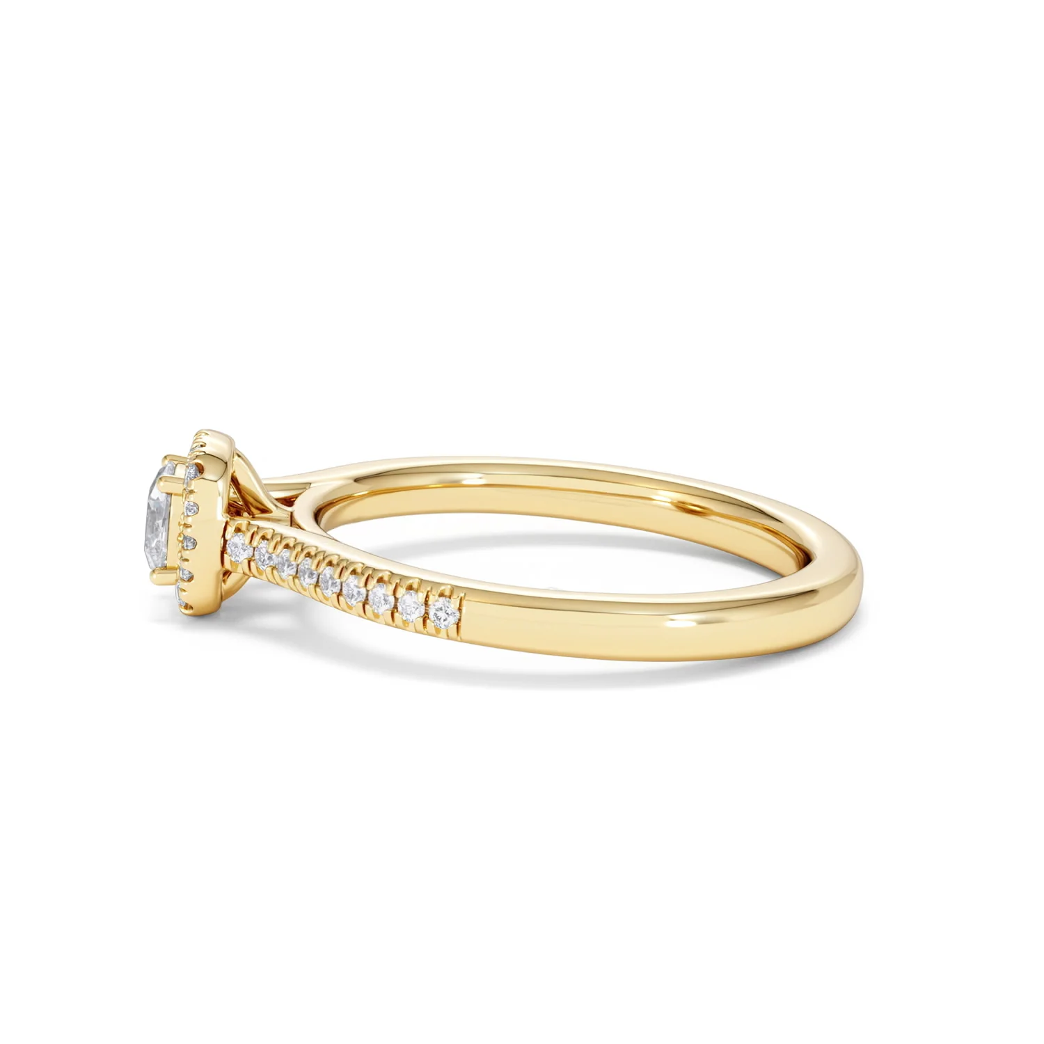 Lumia Cushion Cut Lab Diamond Halo Ring 0.50ct F/VS in 18K Gold Vermeil - Image 68