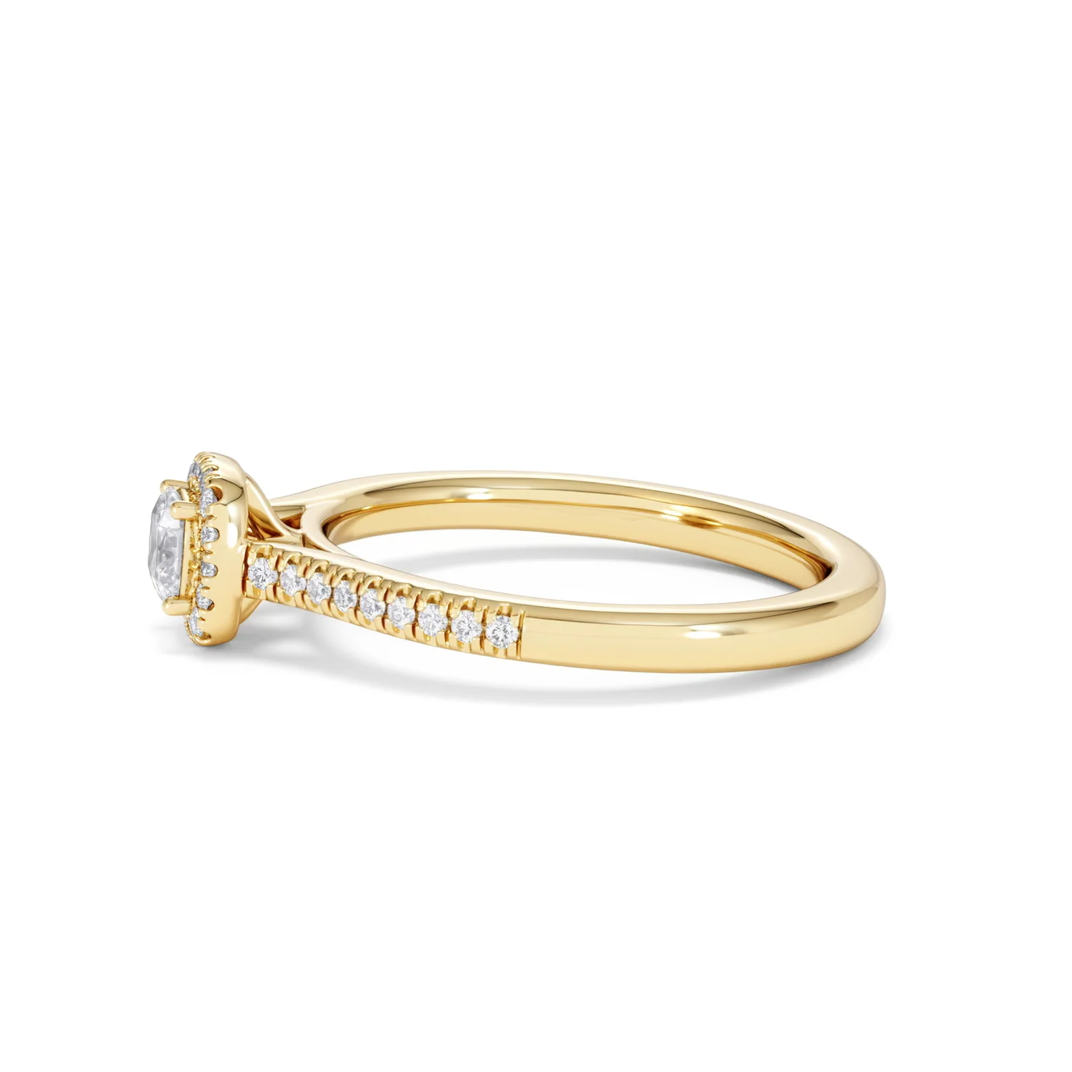 Lumia Cushion Cut Lab Diamond Halo Ring 0.50ct F/VS in 18K Gold Vermeil - Image 70