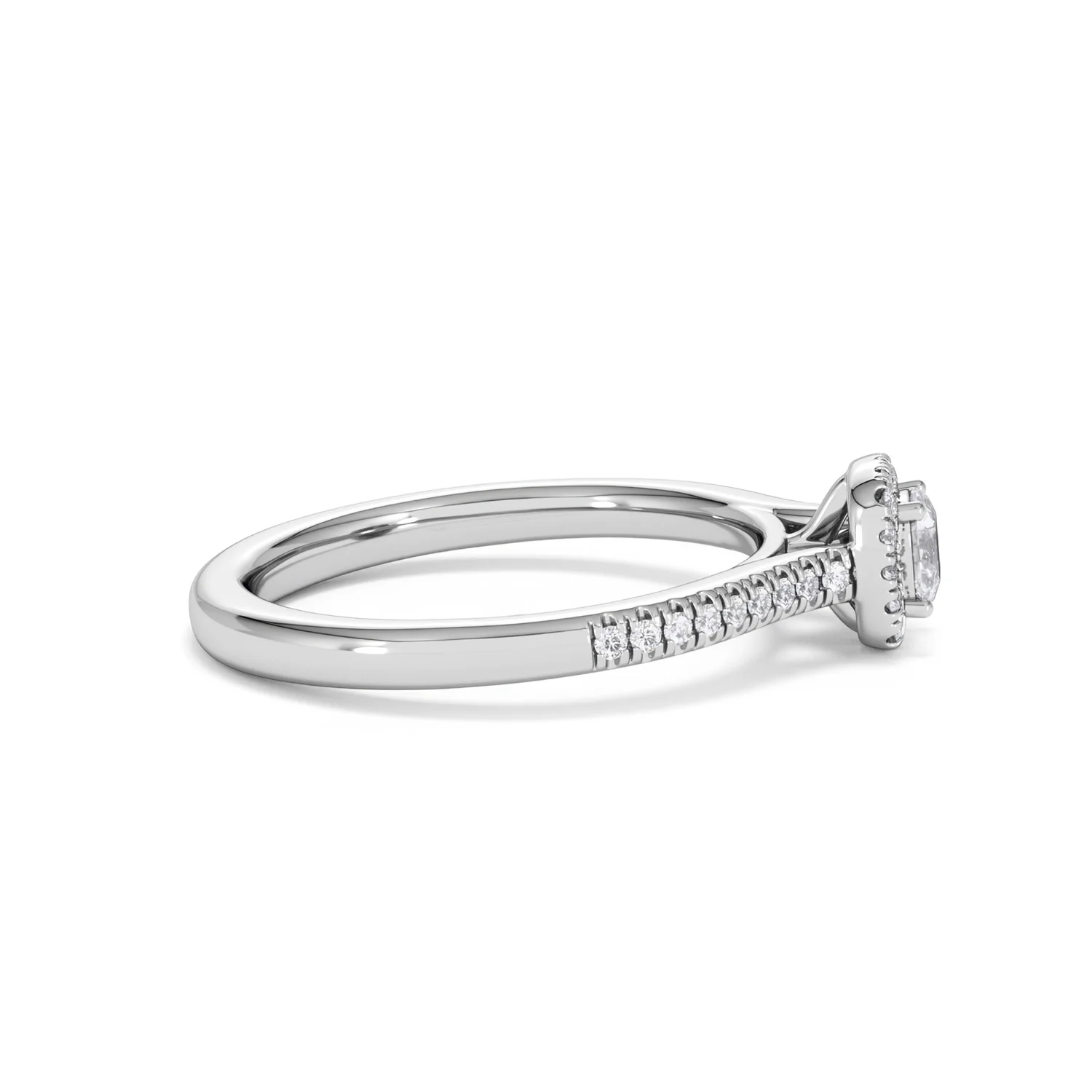 Lumia Cushion Cut Lab Diamond Halo Ring 0.50ct F/VS in 925 Silver - Image 29