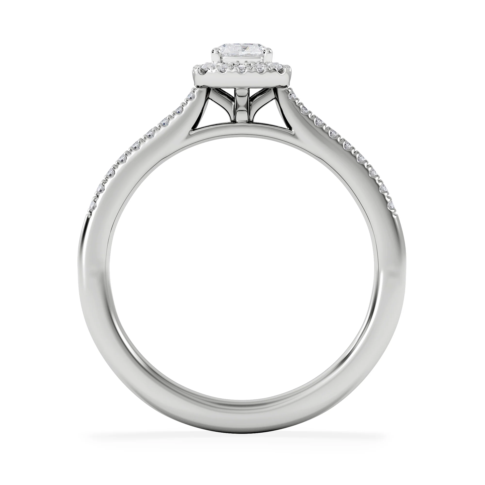 Lumia Cushion Cut Lab Diamond Halo Ring 0.50ct F/VS in 925 Silver - Image 3