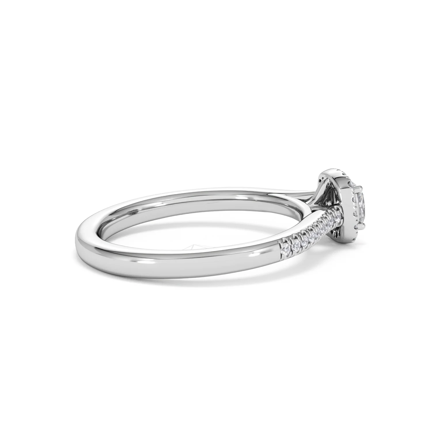 Lumia Cushion Cut Lab Diamond Halo Ring 0.50ct F/VS in 925 Silver - Image 34