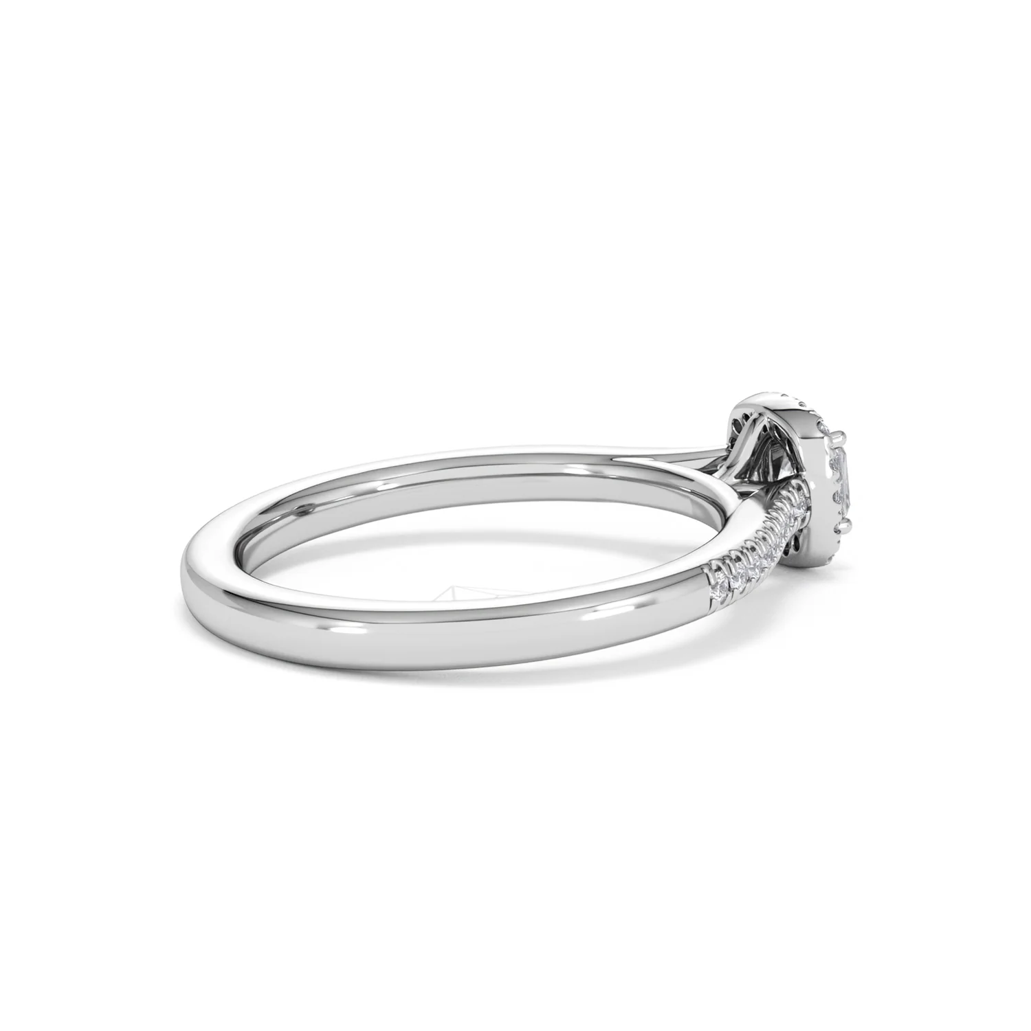 Lumia Cushion Cut Lab Diamond Halo Ring 0.50ct F/VS in 925 Silver - Image 36