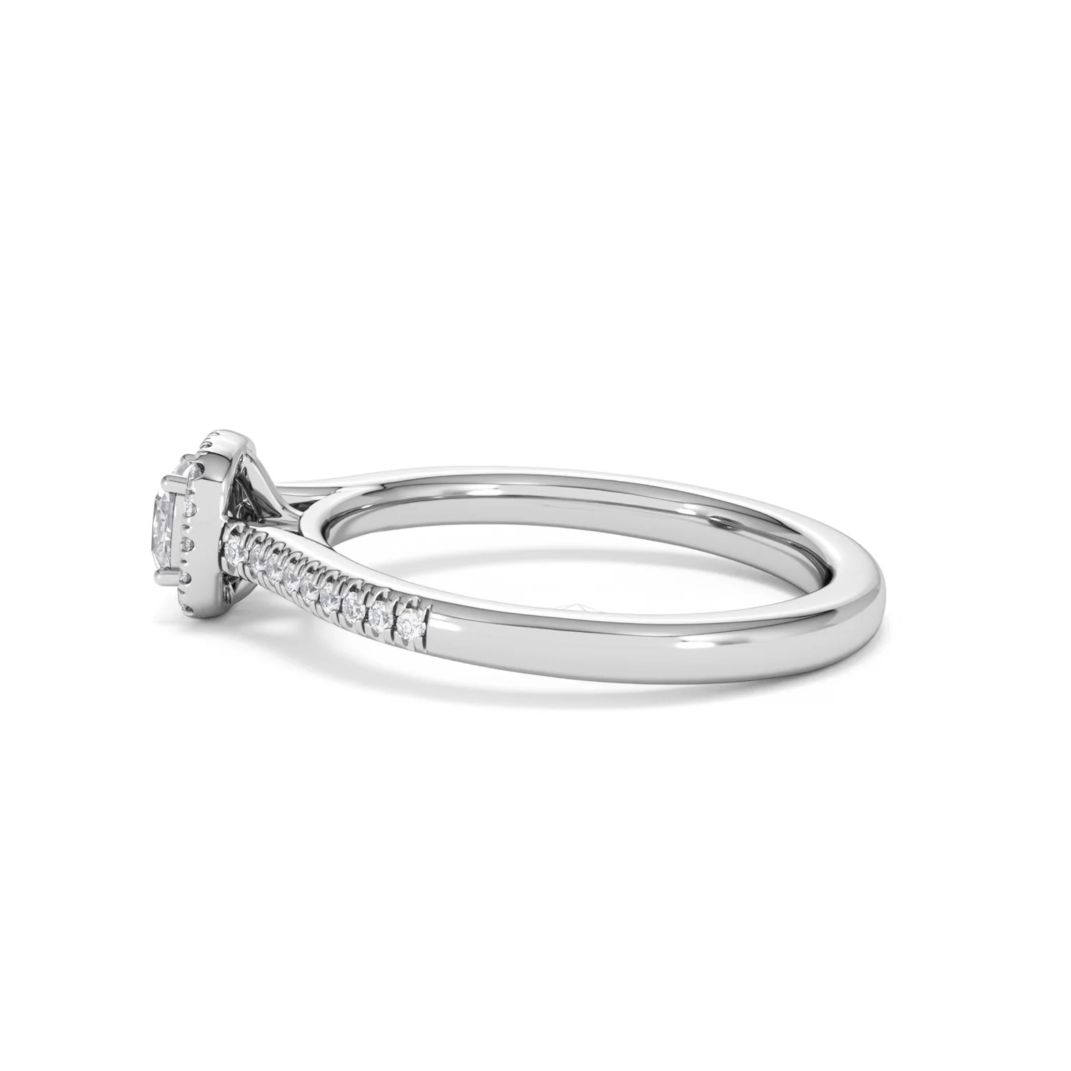 Lumia Cushion Cut Lab Diamond Halo Ring 0.50ct F/VS in 925 Silver - Image 68