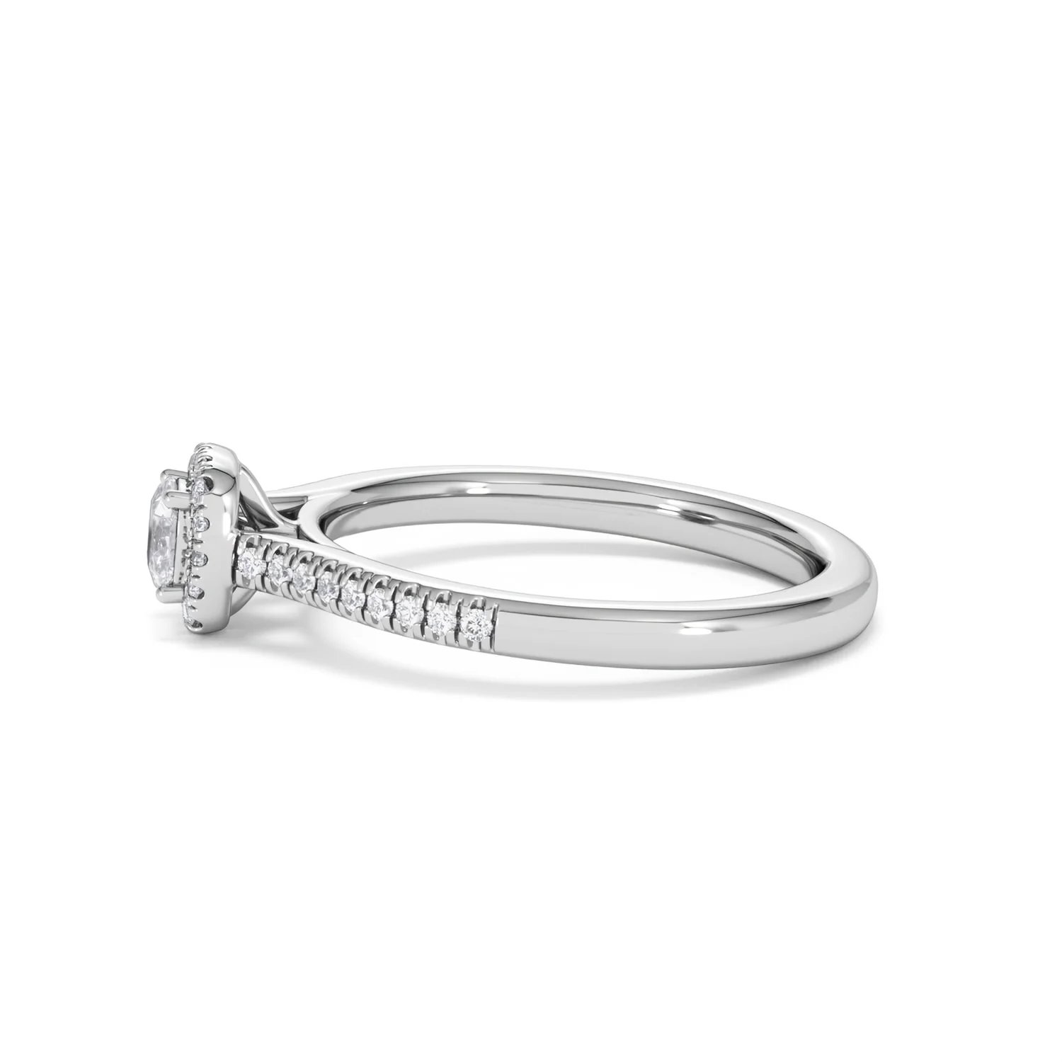 Lumia Cushion Cut Lab Diamond Halo Ring 0.50ct F/VS in 925 Silver - Image 71