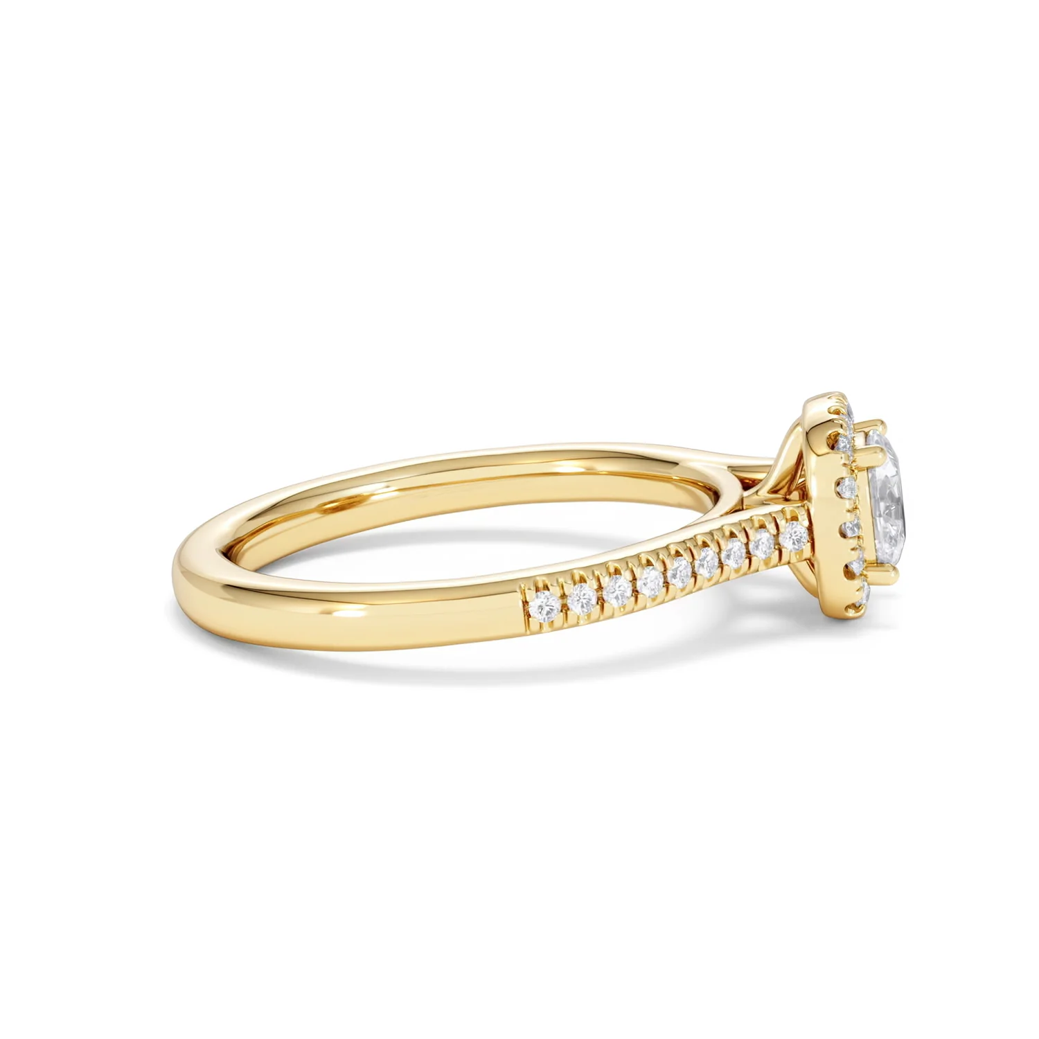 Lumia Cushion Cut Lab Diamond Halo Ring 0.70ct F/VS in 9K Gold - Image 29