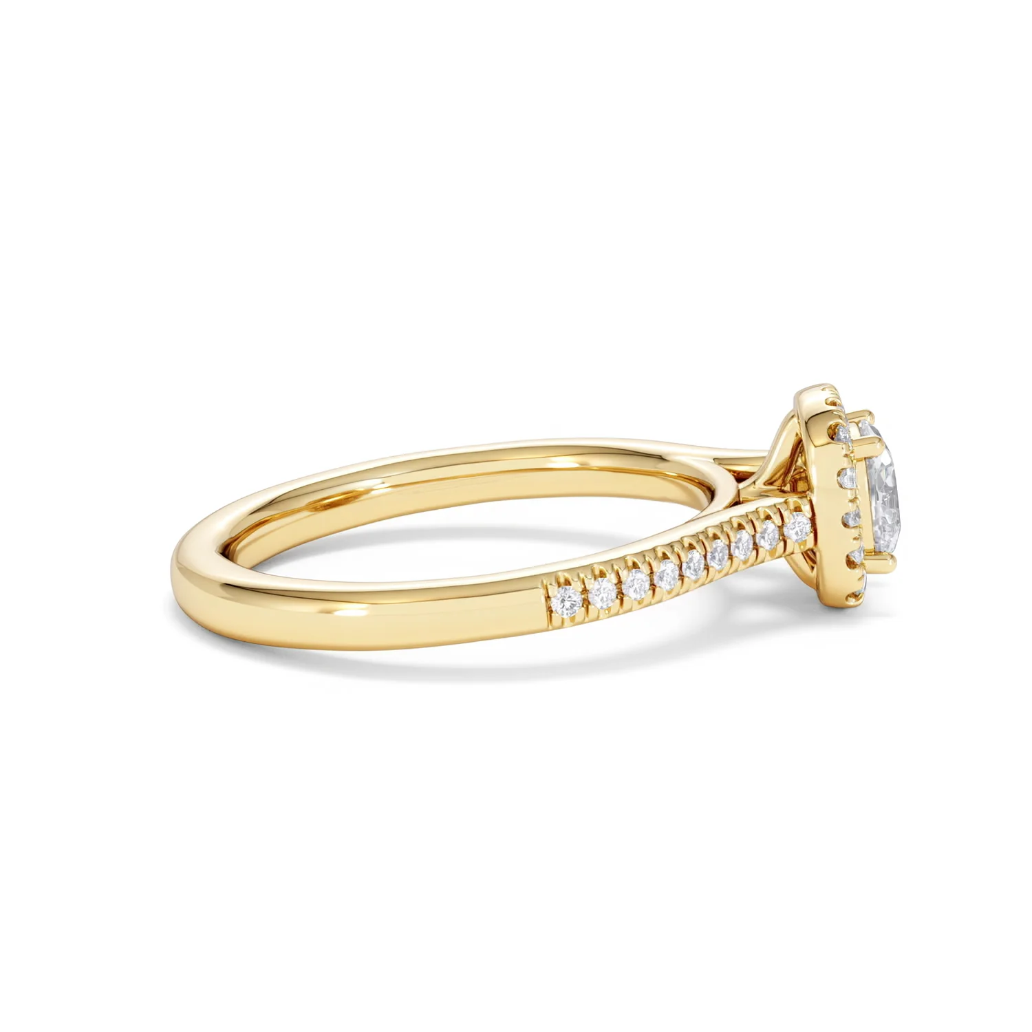 Lumia Cushion Cut Lab Diamond Halo Ring 0.70ct F/VS in 9K Gold - Image 30