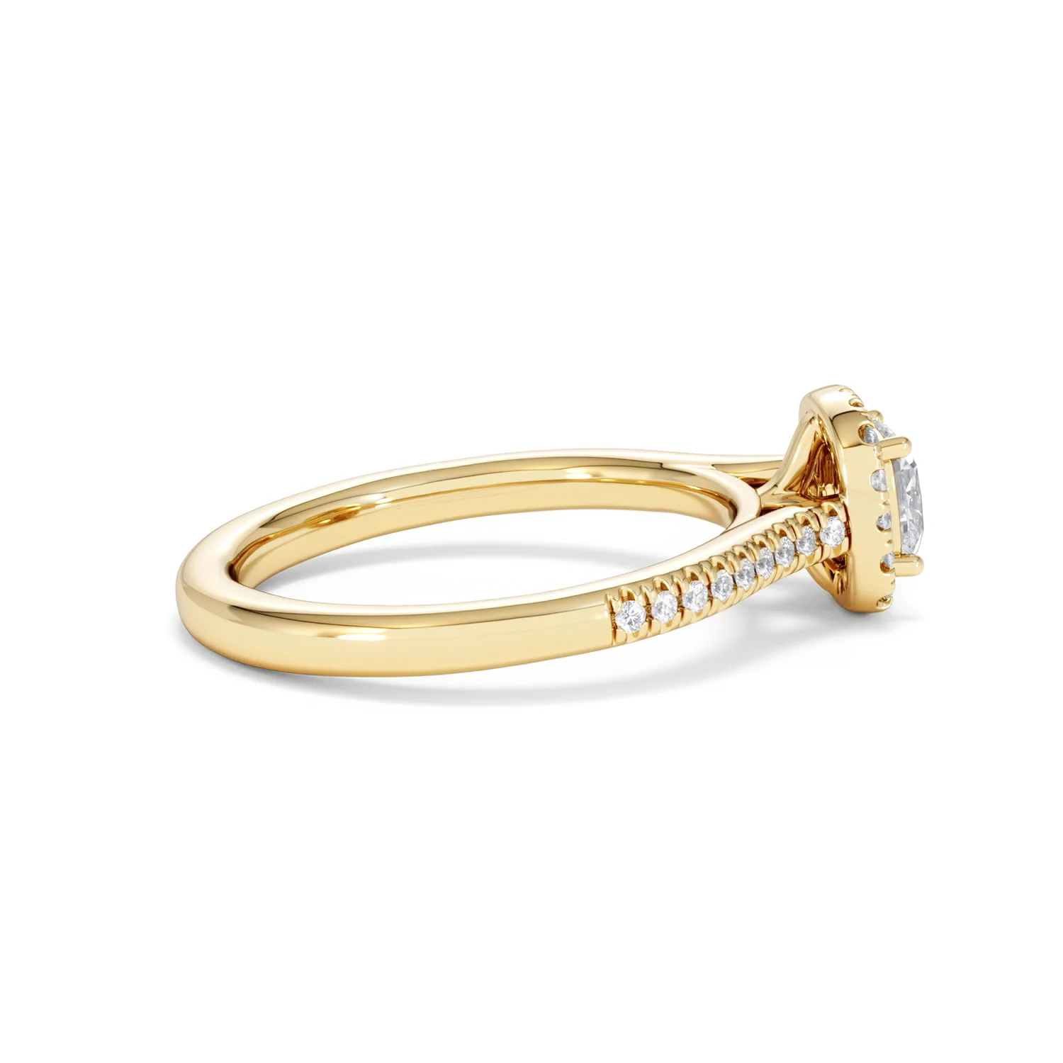 Lumia Cushion Cut Lab Diamond Halo Ring 0.70ct F/VS in 9K Gold - Image 32