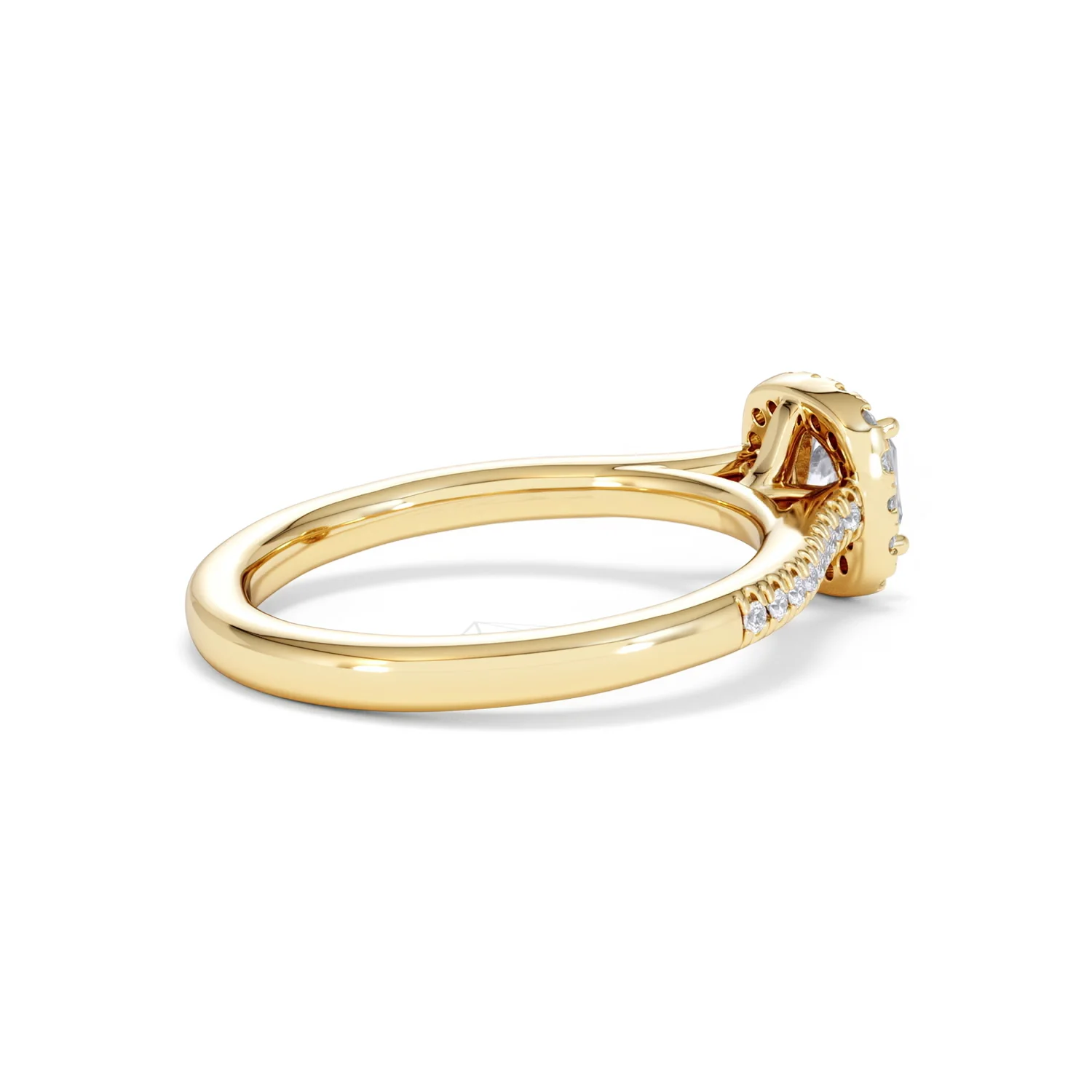 Lumia Cushion Cut Lab Diamond Halo Ring 0.70ct F/VS in 9K Gold - Image 37
