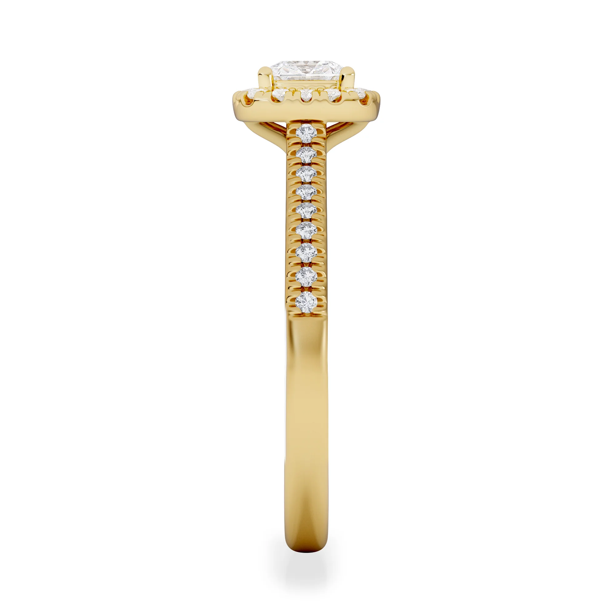 Lumia Cushion Cut Lab Diamond Halo Ring 0.70ct F/VS in 9K Gold - Image 5