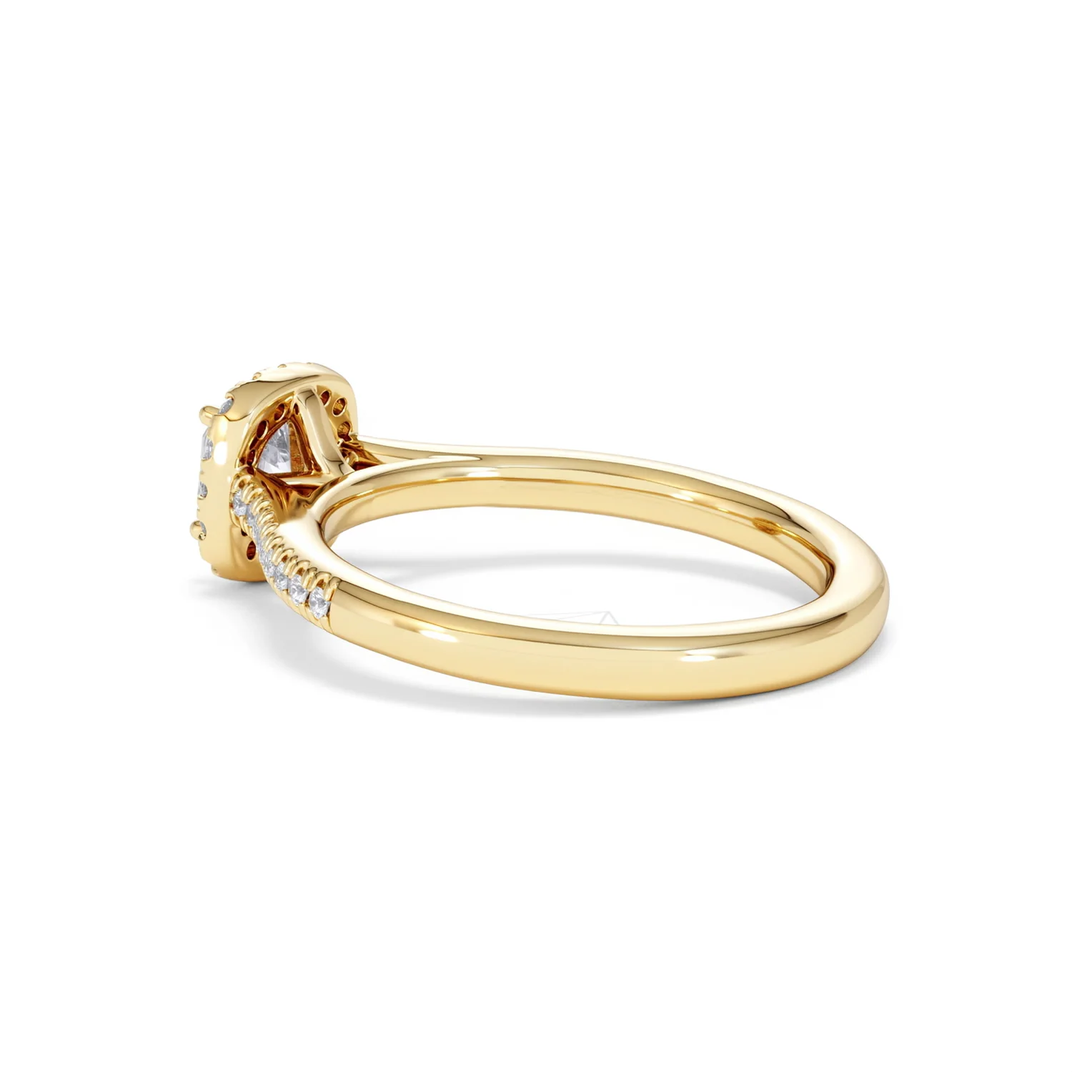 Lumia Cushion Cut Lab Diamond Halo Ring 0.70ct F/VS in 9K Gold - Image 62